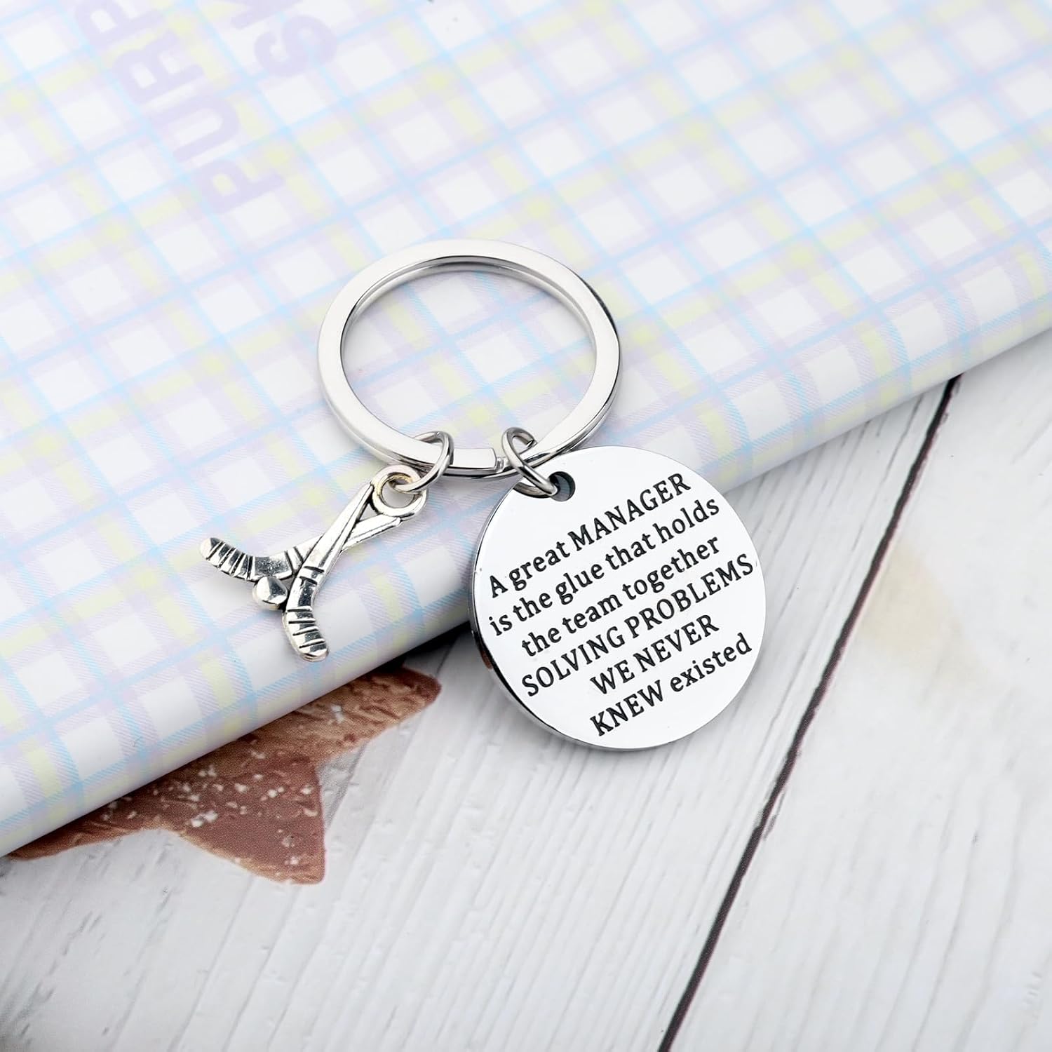 A Great Manager Gift Hockey Coach Thank You Gift Hockey Sport Lover Hockey Sportsman Keychain
