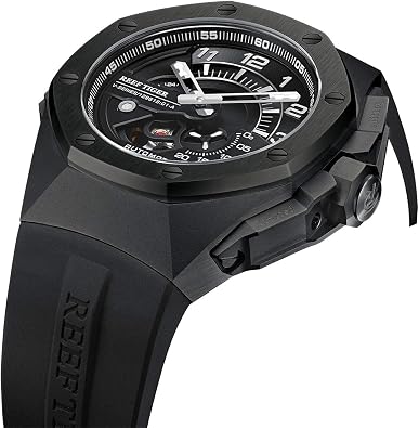 REEF TIGER Top Brand All Black Muti-Functional Automatic Mechanical Sport Watches RGA92s7