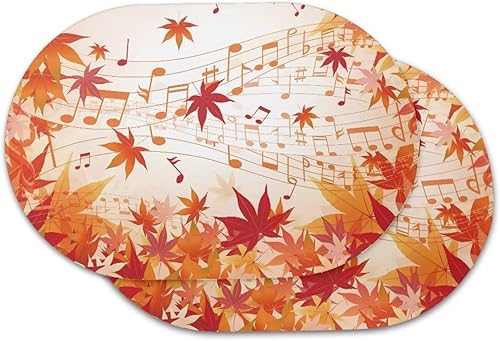 Miniatura 31 de Juego de 6 manteles individuales lavables para mesa de comedor, resistentes al calor, mesa de cocina, decoración del hogar, lavable, ovalada, de