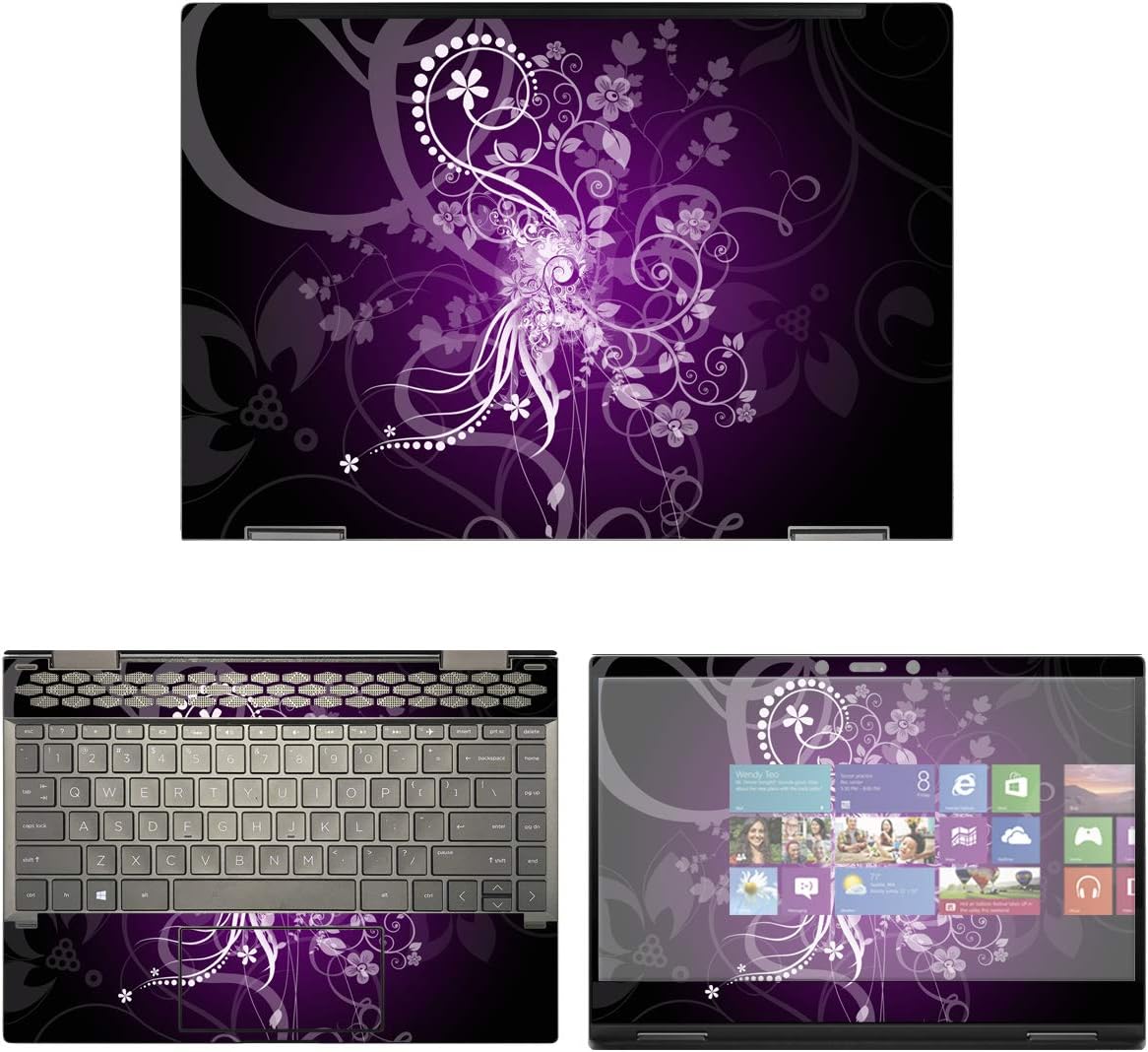 Decalrus - Protective Decal Floral Skin Sticker for HP Envy X360 13M-AG0001DX (13.3" Screen) case Cover wrap HPenvy13M_AG0001dx-15
