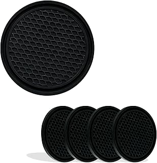 Juego de 4 posavasos de silicona para el coche, accesorios interiores empotrados antideslizantes para soporte de bebidas, protección universal para coche, color negro