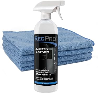 RecPro RV Rubber Seal Conditioner and Protectant | 16.9 oz Rubber Seal Conditioner w/ 4pk Microfiber Towels
