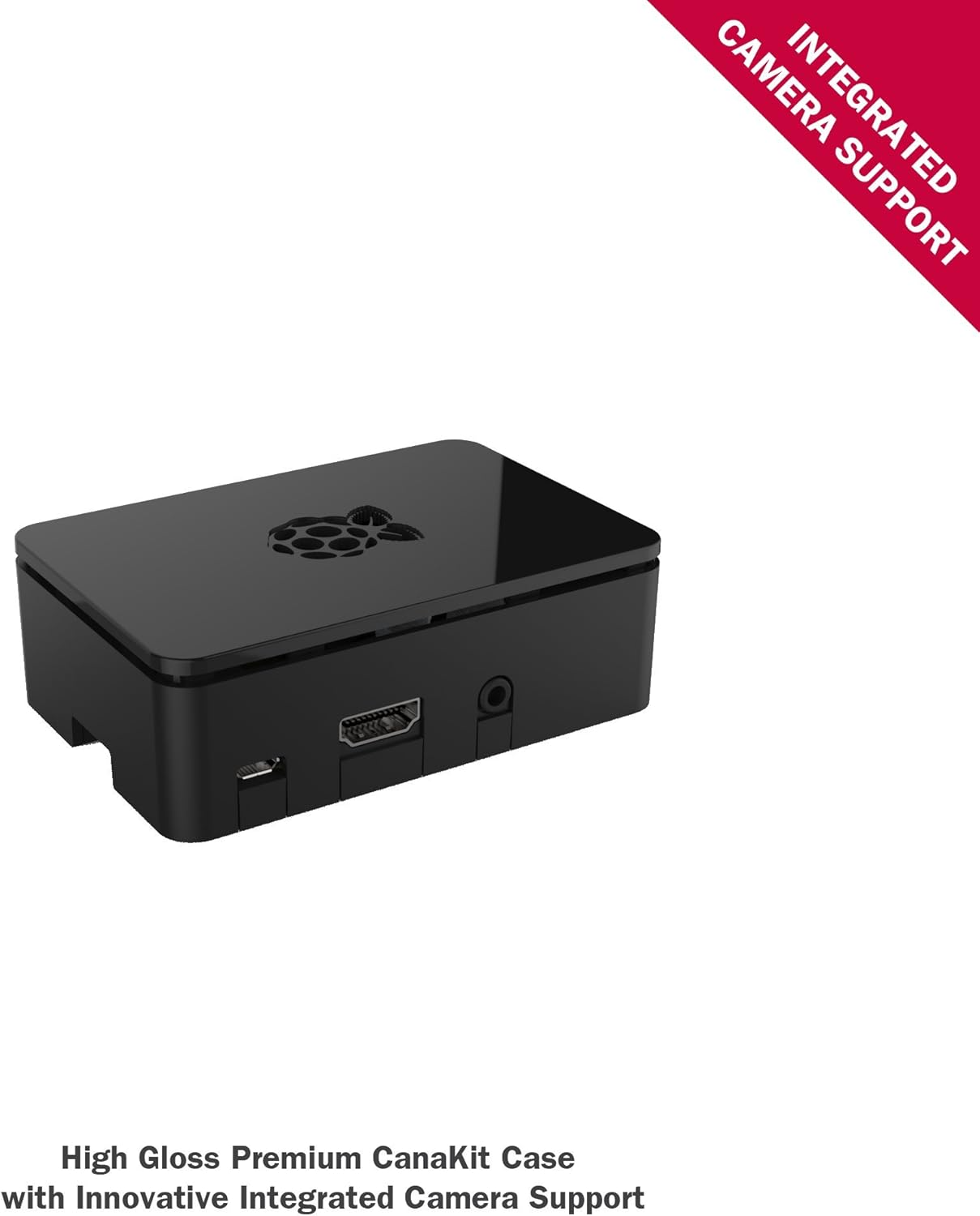Black plastic case for Raspberry Pi 2