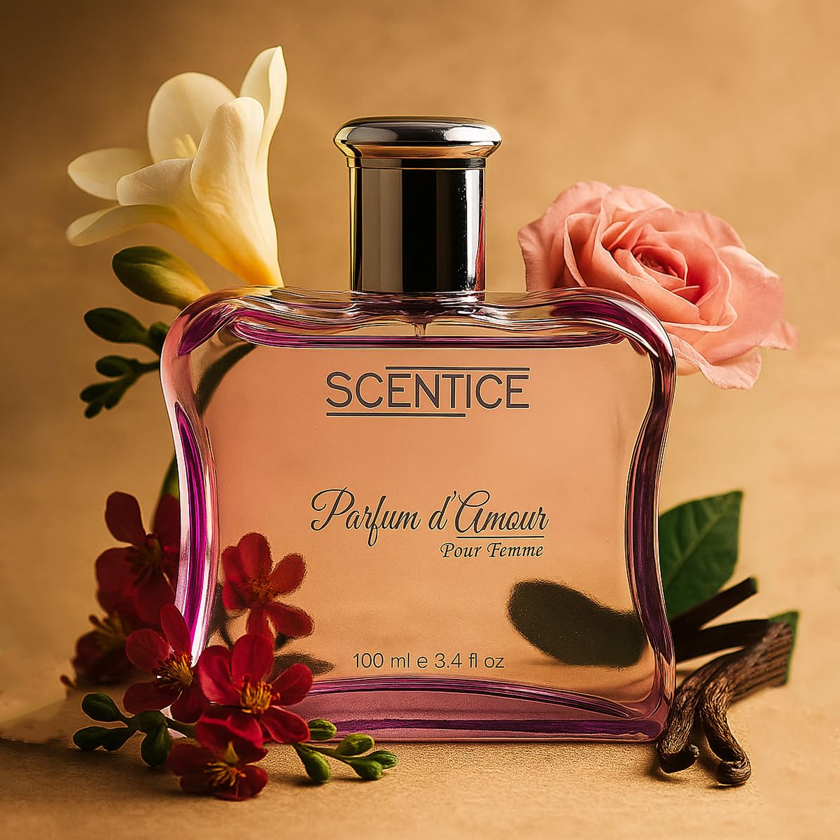 Parfum d'Amour Best Long Lasting Premium Perfume For Women, Eau De Parfum with Strong Fresh & Fruity Fragrance Notes, Ideal for Daily Use - 100 ml