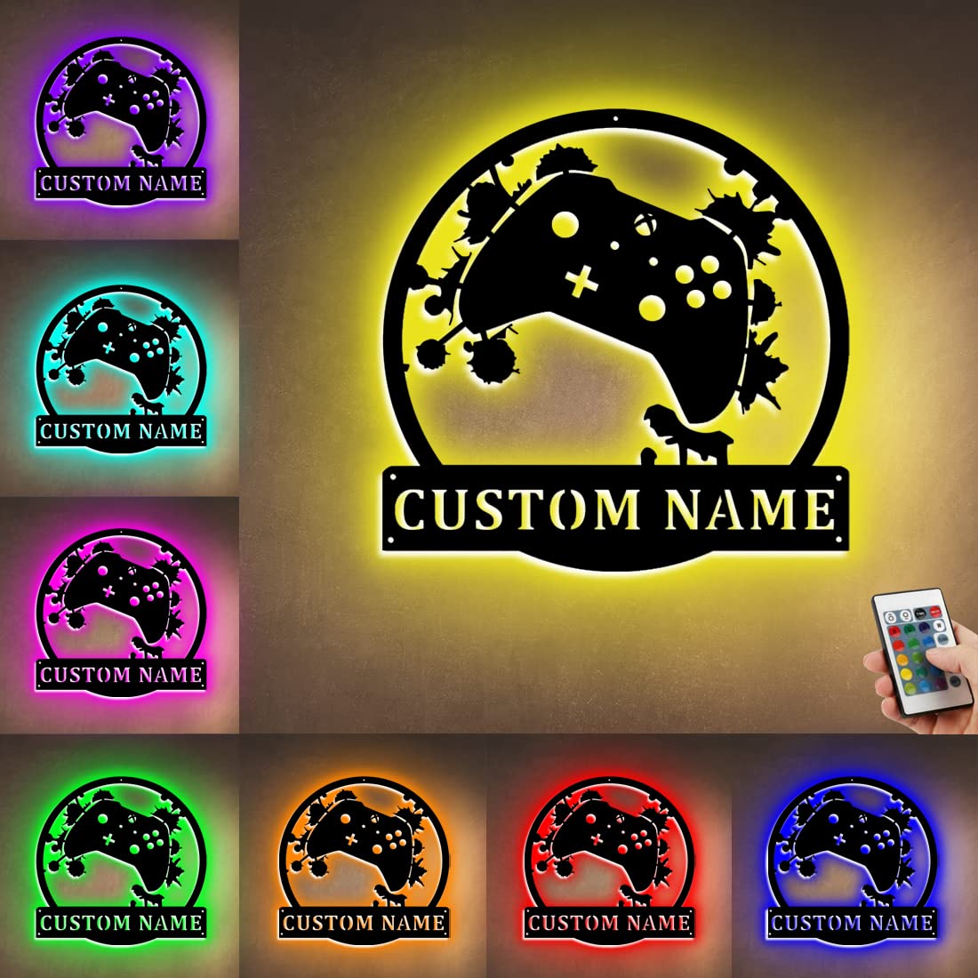 Segno Neon da Gioco Personalizzato LED Gamer Segno in Metallo da Parete Lampada con Nome Personalizzato Luci da Notte per Gamer con 7 Colori Decorazione per la Casa Segno Gamer per Camera da Gioco da