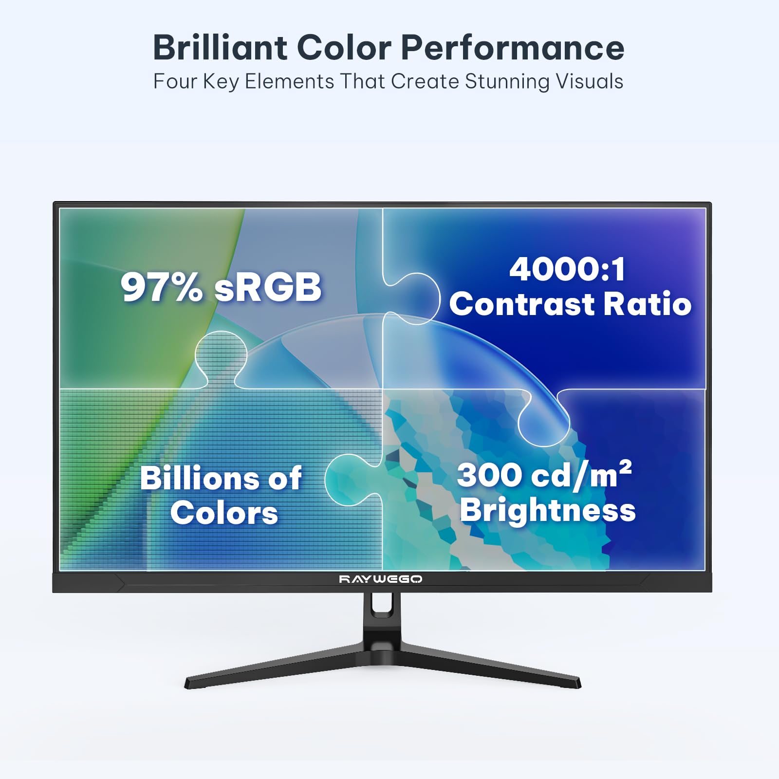 Raywego 4K 32-Inch Office Monitor, IPS Panel, 97% sRGB, Eye-Care Monitor with Slim Bezel, VASE&HDMI, UHD 3840 x 2160p, 60HZ for Gaming and Work — view 5