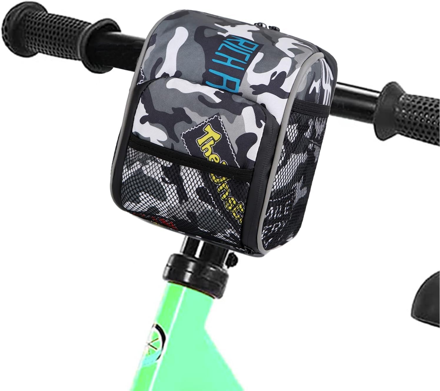 Kids Bike Basket, Camouflage Front Bike Decoration Accessory for Adults & Children, Cool Bicycle Handlebar Bag Organizer Fits Balance Bike, Tricycle, Scooter for Girls & Boys-Xing