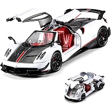 Toy Car Model 1/24 Diecast Cars Collectible Car Model Kit for Adults and Boys,Metal Pull Back Cars with Lights and Sounds,Great Car Toys Gifts for Kids,Toy Cars for Boys Age 3-12White