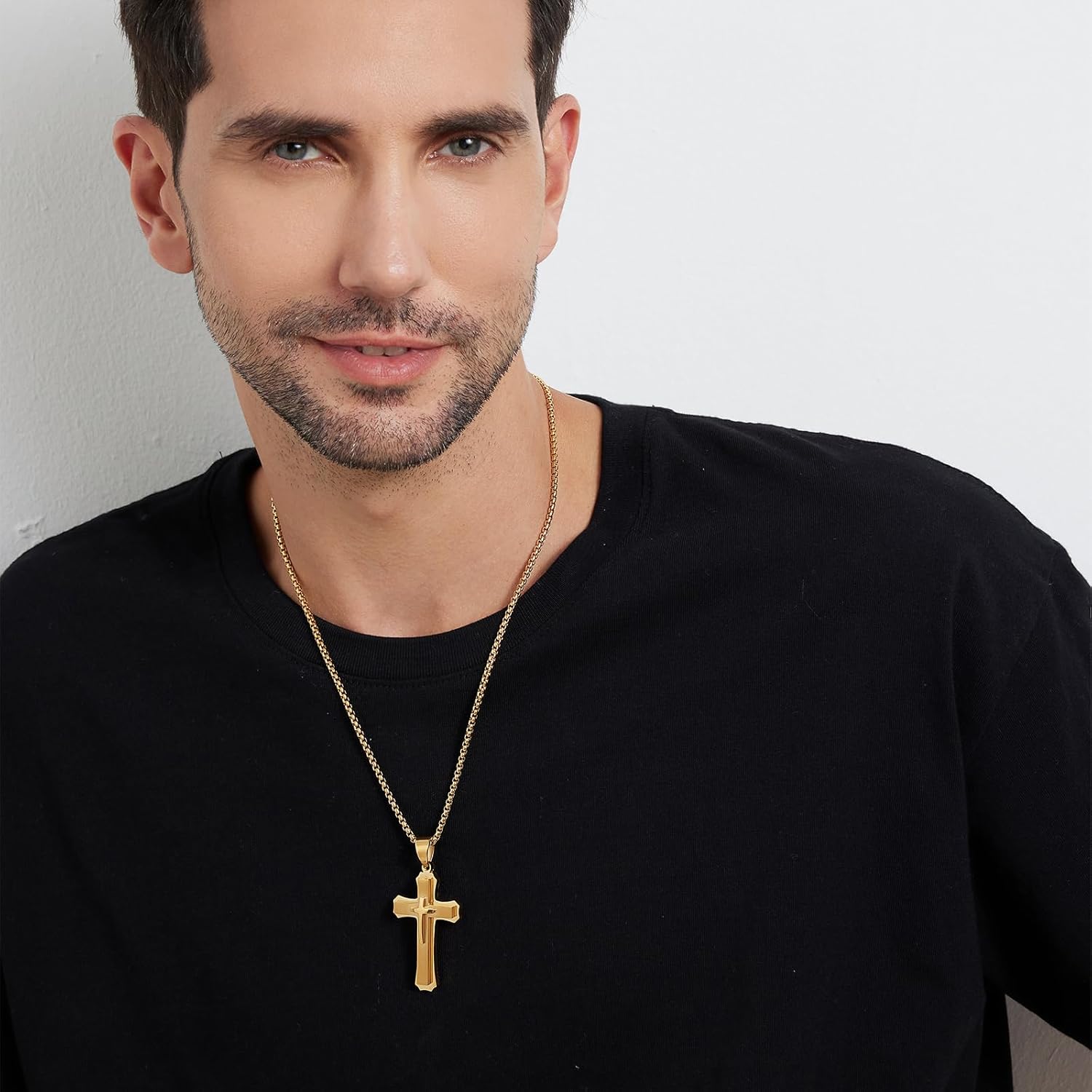 Men's Cross Necklace 316L Stainless Steel Large Cross Pendant Large Jesus Christ Necklace Jewelry 26 Inch - Image 5