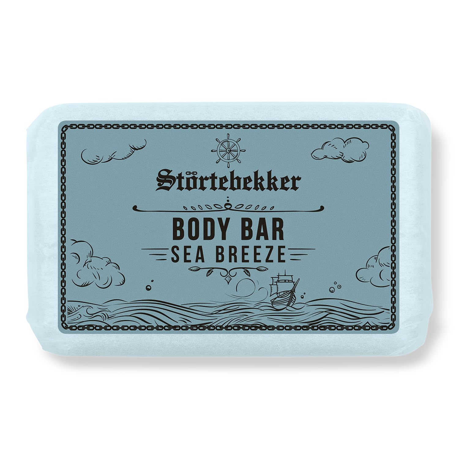 Störtebekker® Premium Body Bar Sea Breeze | Festes Duschgel Männer | Feste Duschseife Herren & Damen | Natürliche Reinigung, herrlicher Duft | handgefertigt & ohne Zusätze (1 x 120g)
