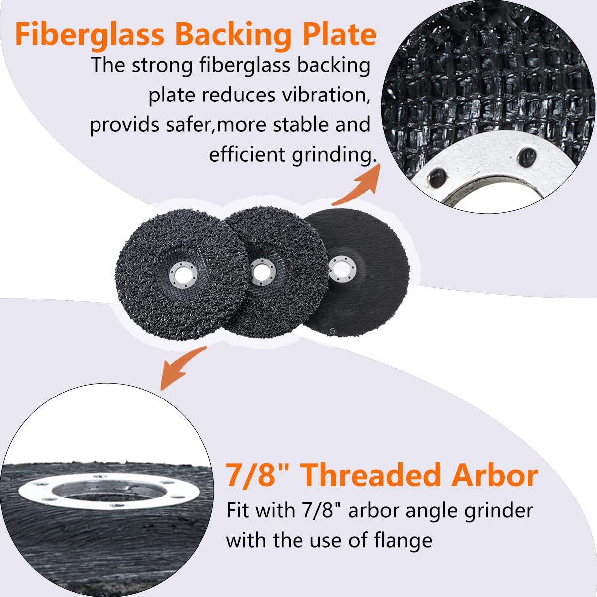 7" x7/8" Silicon Carbide Grinding Disc,3 Pack Cup Grinding Wheels for Granite Marble Concrete Masonry Glass,8 Grit