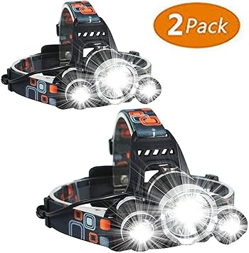 Amazon 最新のルーメン Ledヘッドライト Usb充電式 3 Cree Xm L T6 型バッテリー 付属 防水 4点灯モード 作業灯 防災 登山 釣り ランニング 夜釣り電池付属 Led ヘッドランプ2パック Hqdz ヘッドライト