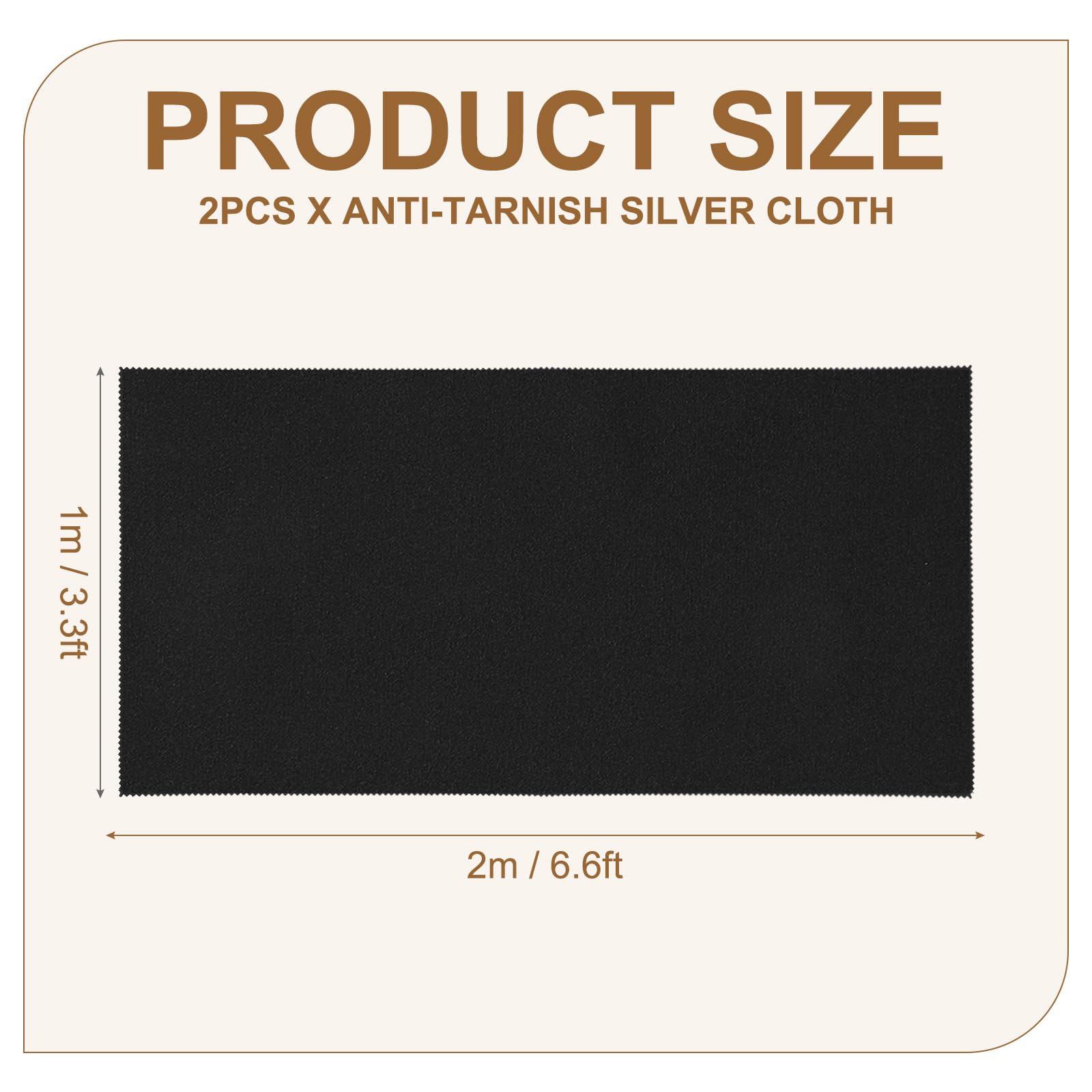 QUARKZMAN 2 Stück Anti-Anlauf Silber Tuch 2m x 1m Schmuck Aufbewahrung Polier Tuch Für Silberbesteck Geschirr Schmuck DIY Projekt Schwarz