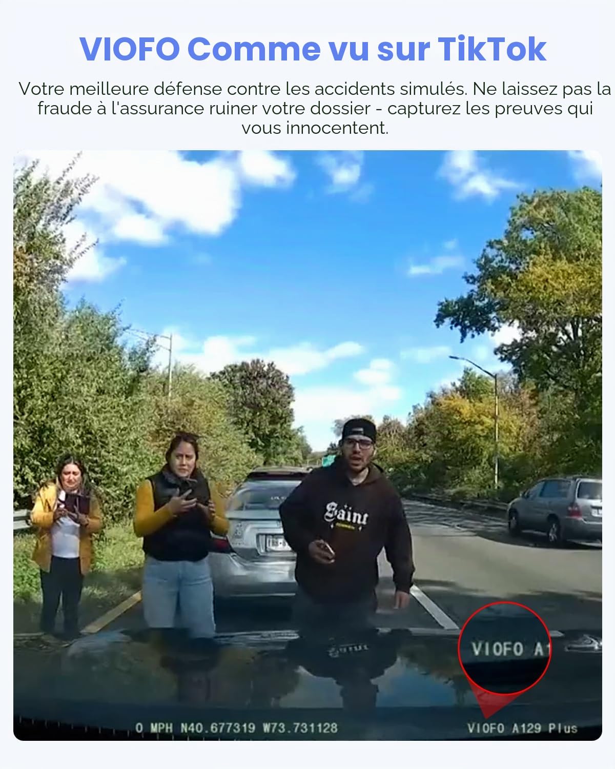VIOFO A119 V3 Dashcam Avant avec GPS, Caméra de Voiture 2560x1600P Quad HD+ 140 Degrés, G-Sensor, Mode de Stationnement Tamponné, Détection de Mouvement, Enregistrement d'urgence, CPL Optionnel…