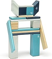 Vista 7 de Conjunto de 24 bloques magnéticos de madera de Tegu, blues