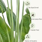 Lifelike Bird of Paradise Artificial Plant 4ft Faux Banana Leaf Tree with 9 Trunks for Home Decor - Perfect Indoor Silk Floor Plant for Living Room, Office, and Bedroom Ambiance Enhancement