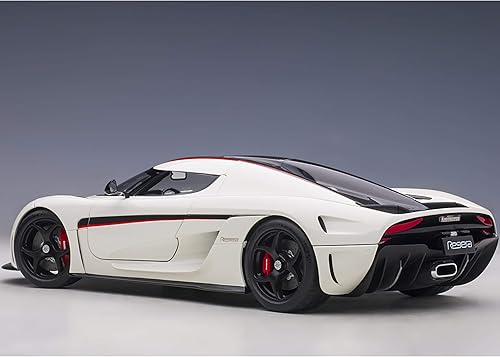 Miniatura 7 de Koenigsegg Regera 79027 - Coche modelo 118 blanco con carbón negro y rayas rojas