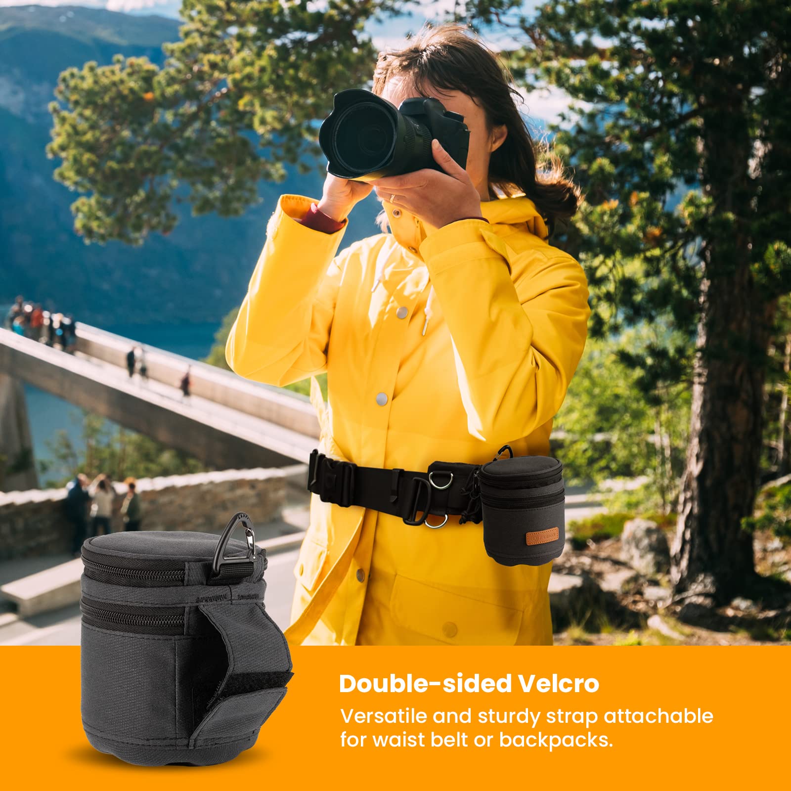 TARION Custodia per obiettivo con fondo rigido, resistente agli urti, impermeabile, per obiettivo Canon, Nikon, Pentax, Sony, Olympus