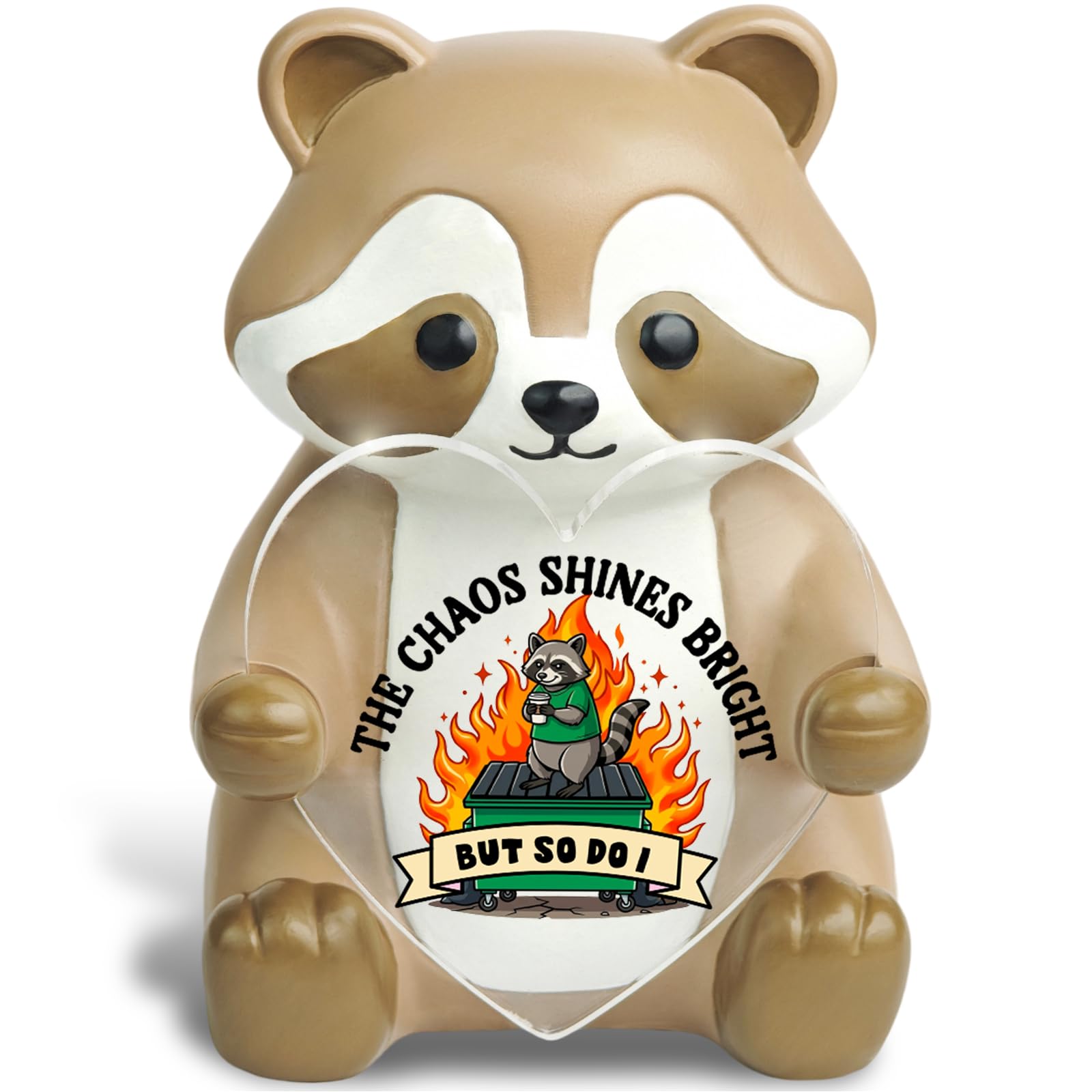 Figurine raton laveur akeke avec message positif de motivation