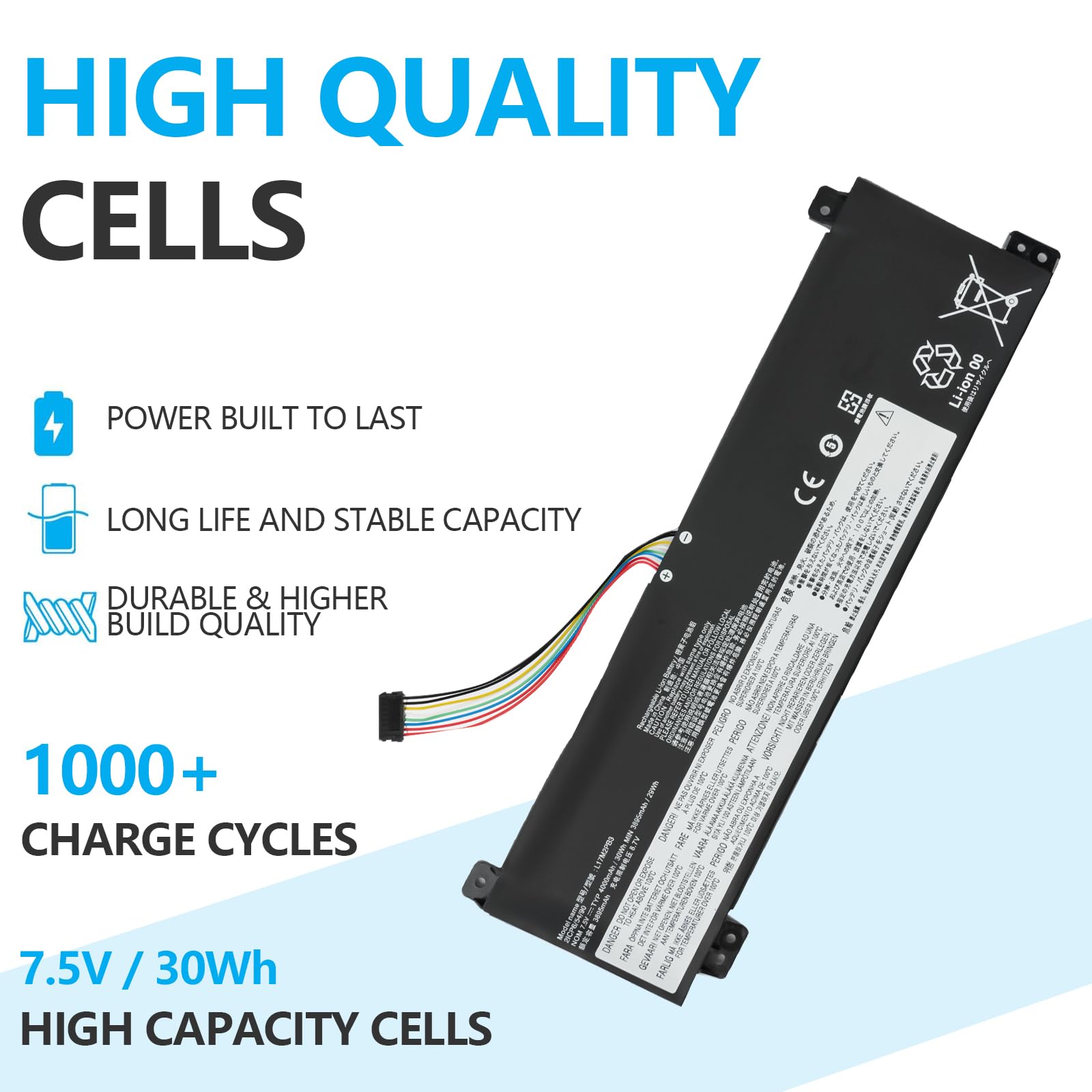 L17C2PB3 L17M2PB3 Batteria per laptop V130-15IGM-81HL V130-15IKB-81HN V330-15IKB-81AX V330-15ISK-81AW V530-14IKB V530-15IKB 81HL001EGE 81HL0023GE 81HL0051GE L17L2PB4 L17M2PB4 L17L2PB3