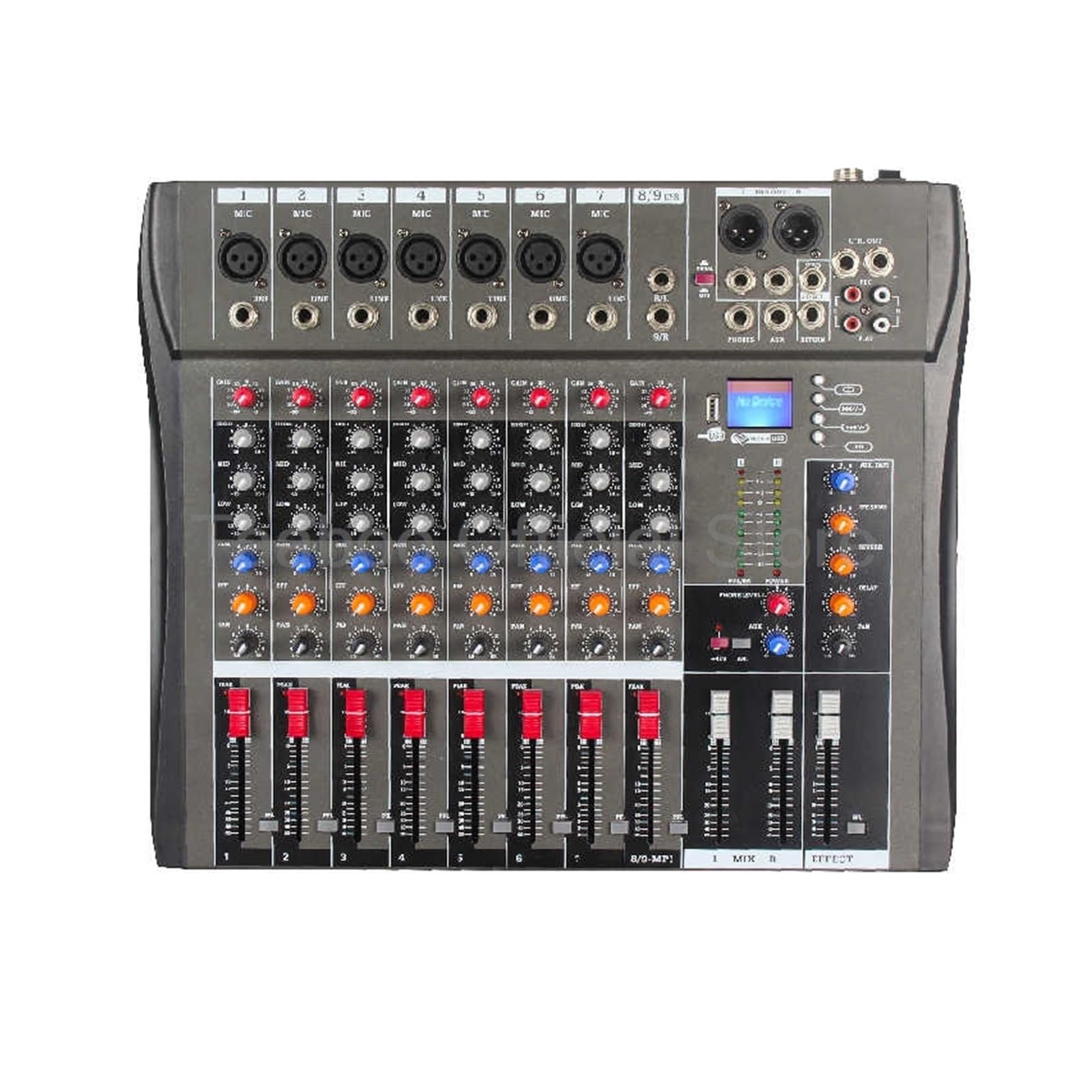 Mikser dźwięku, Mikser 8/12-kanałowy Profesjonalna konsola miksująca dźwięk Obsługa interfejsu zasilania Bluetooth USB 48 V dla baru DJ Party(12-channel Mixer)