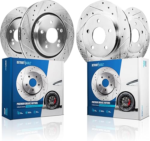 Miniatura 36 de Detroit Axle - Rotores de freno trasero para Mercedes-Benz C300 E350 E300 C350e, rotores de freno de disco perforados y ranurados Reemplazo :