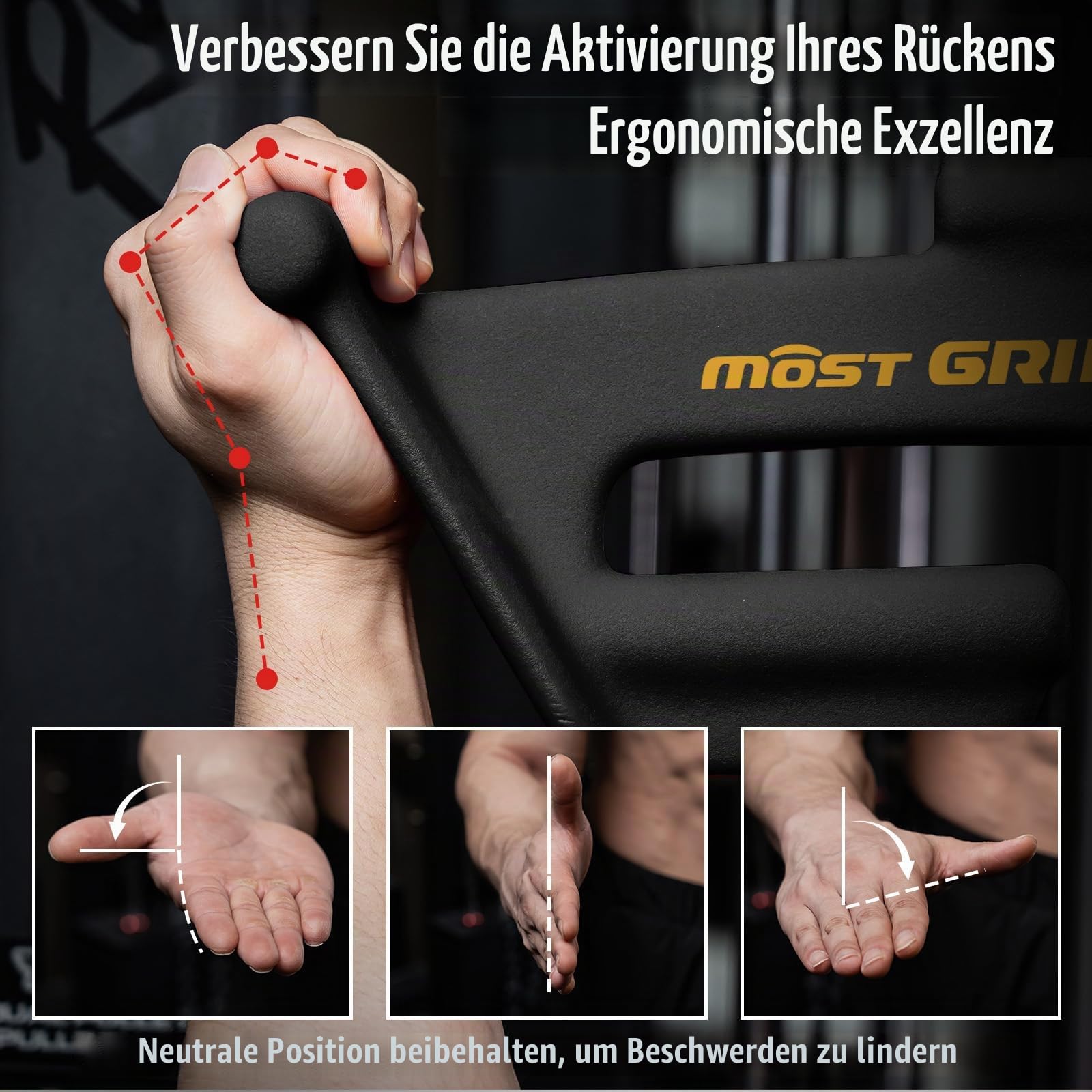 Latzugstange Set mit 8 Ergonomischen Griffen, Dreieckige Stabilität Latzug Griff für Das Training des Gesamten Rückens, Latzug Stange für Das Training Im Fitnessstudio oder Zu Hause