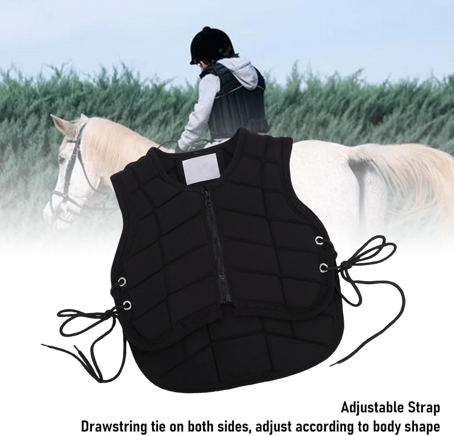 ボディプロテクターベストB （ベルクロ） - 乗馬用品プラス｜馬具・乗馬用品のネット通販 Generic キッズ乗馬ベスト、ジッパー閉鎖デザインを備えたパッド入りの子供の馬術ベスト、衝撃吸収乗馬トレーニング安全ベスト、ユニ