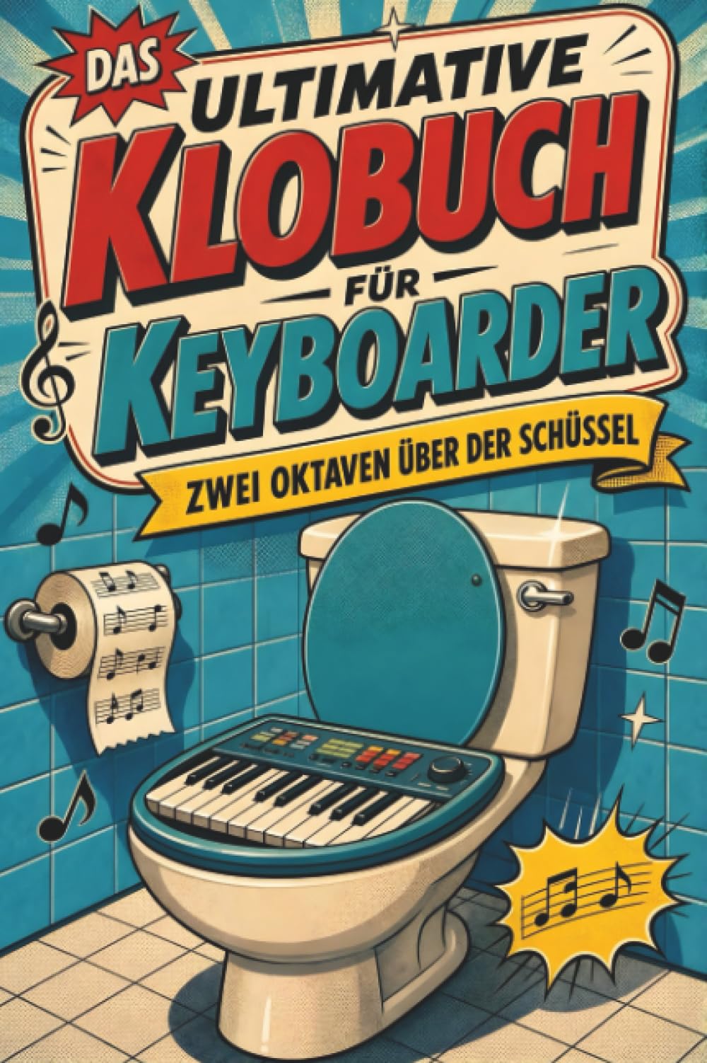 Das ultimative Klobuch für Keyboarder: Zwei Oktaven über der Schüssel. Lustiges Geschenk für Fans von Keyboardspielen, Synthesizern und Klavier