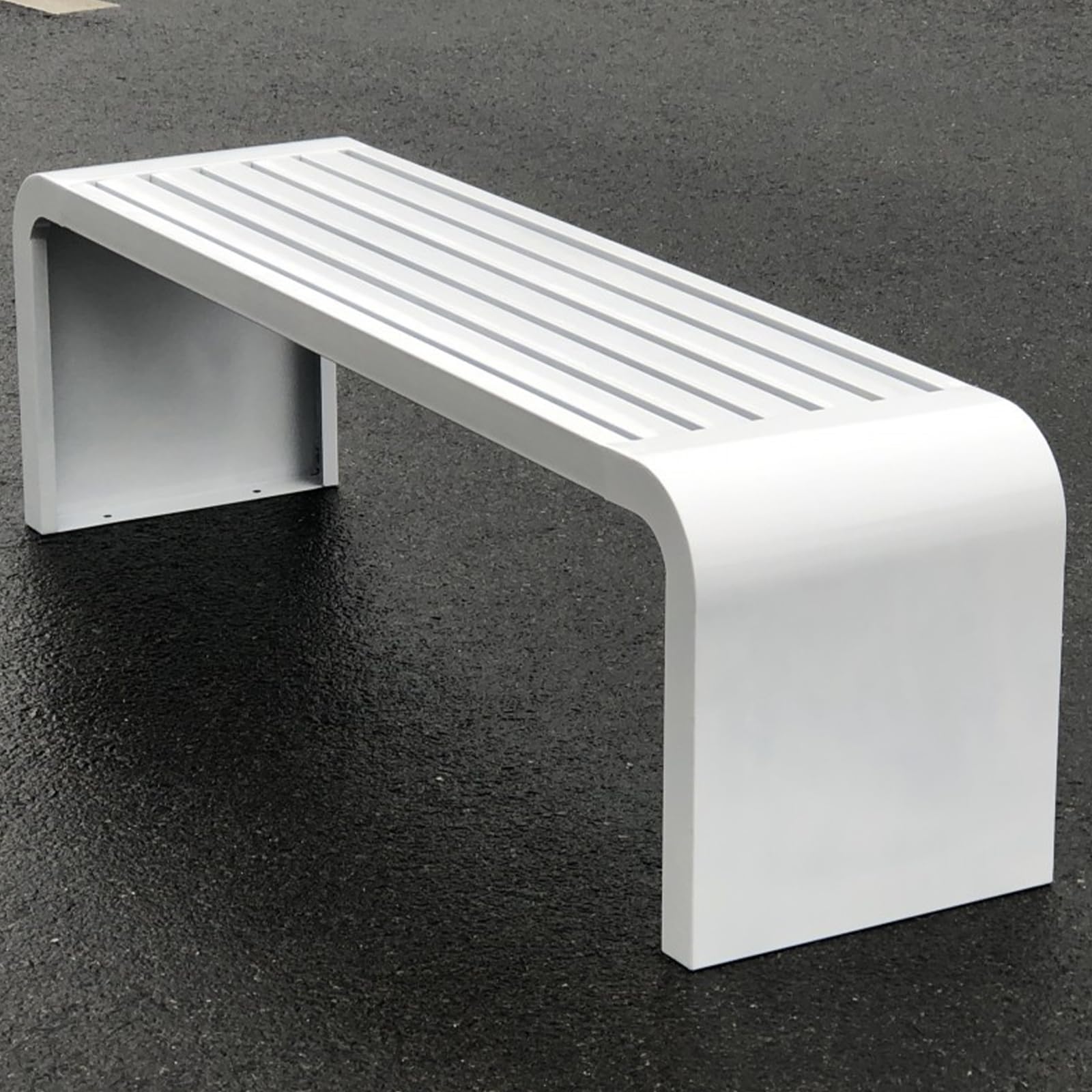 Banco metálico para Exterior, Fabricado en Acero Inoxidable, con Asiento Engrosado y ensanchado, Apto para Parques, áreas de Juego, centros comerciales y librerías. Yellow 100cm