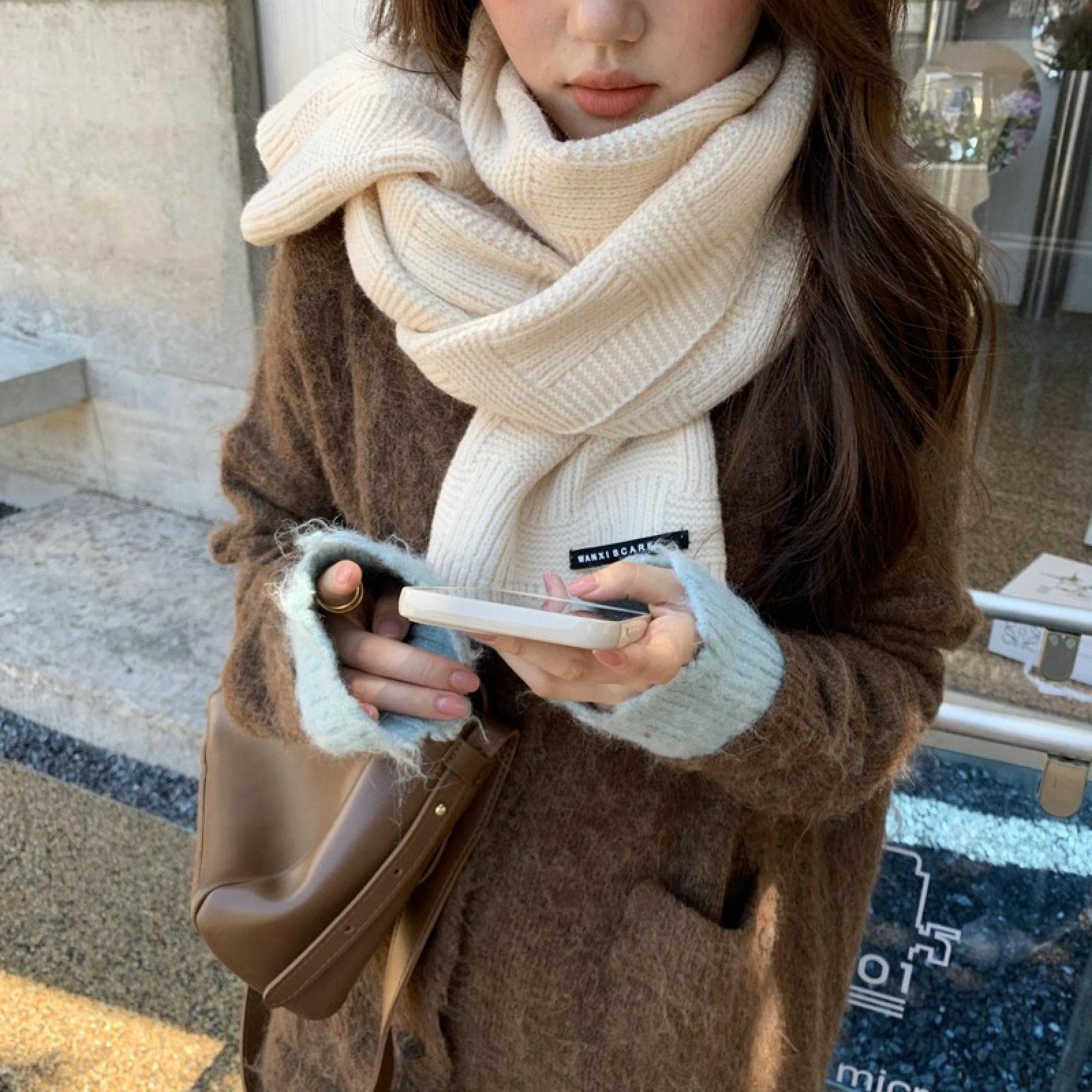 Sciarpa Donna Scialle Uomo Invernale Sciarpa Autunno E Inverno Spessa Marea Stile Coreano Versatile Super Morbida Particelle Bella Ragazza Sciarpa