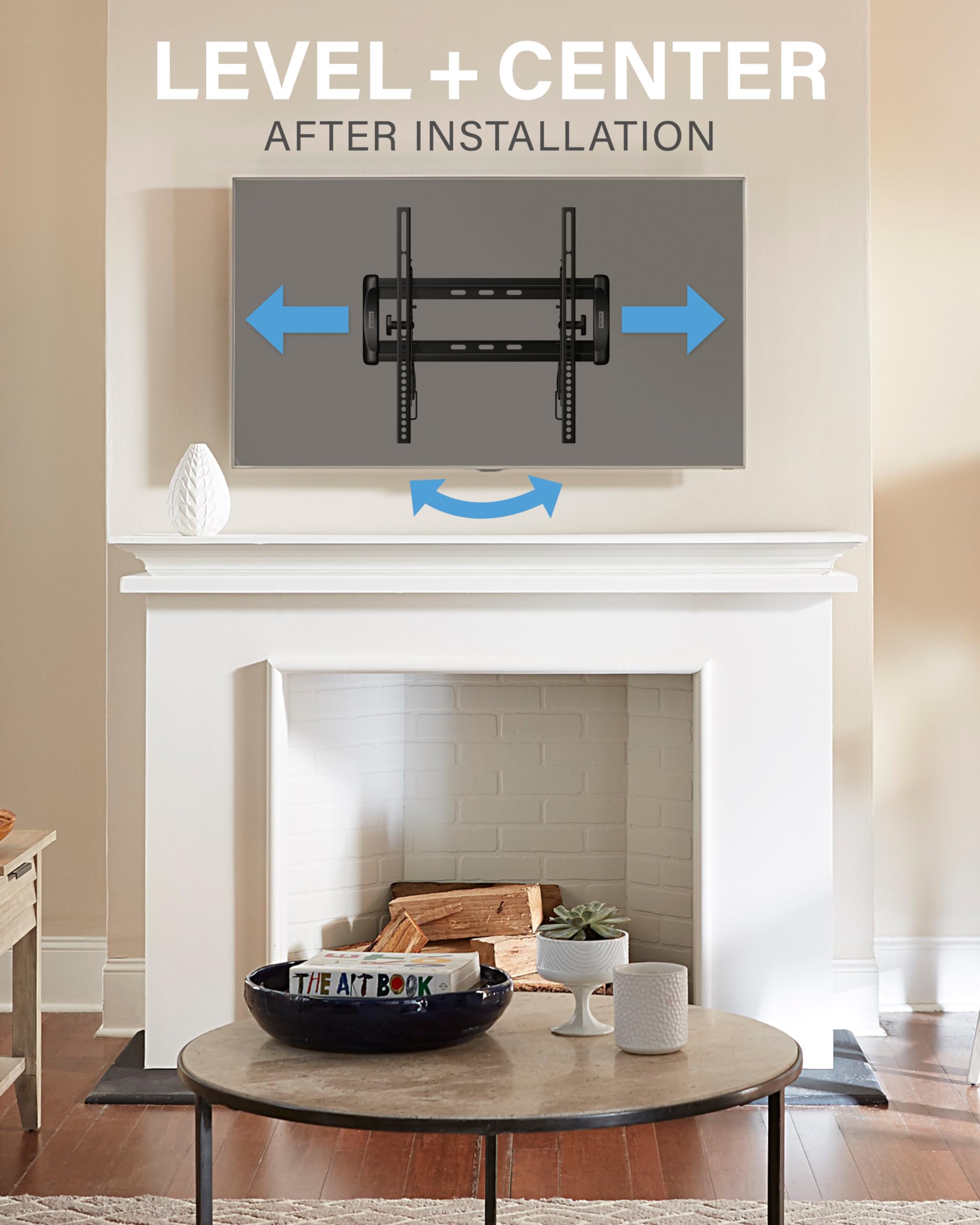 SANUS Soporte inclinable para TV – Soporte Universal de Pared para TV de 32 a 55 Pulgadas con diseño de Perfil bajo – Fácil instalación Incluye Cambio Lateral y Todos los Accesorios