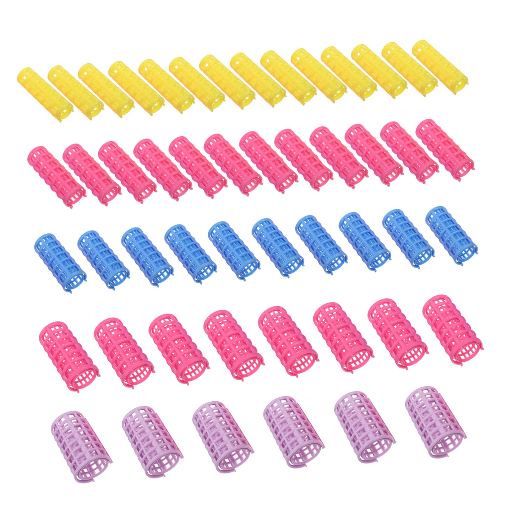 Rodillos de Pelo de Plástico Autoadherentes, Pack de 50 Piezas Ligeras y Portátiles para Peluquería y Peinados Profesionales Color Aleatorio