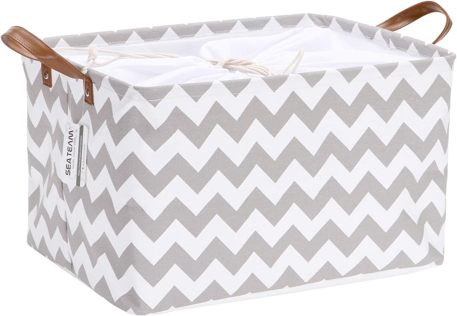 Sea Team Moroccan Pattern Canvas Fabric Storage Basket Collapsible