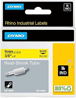 Dymo ID1-9 - Tubos termorretráctiles RHINO, color negro