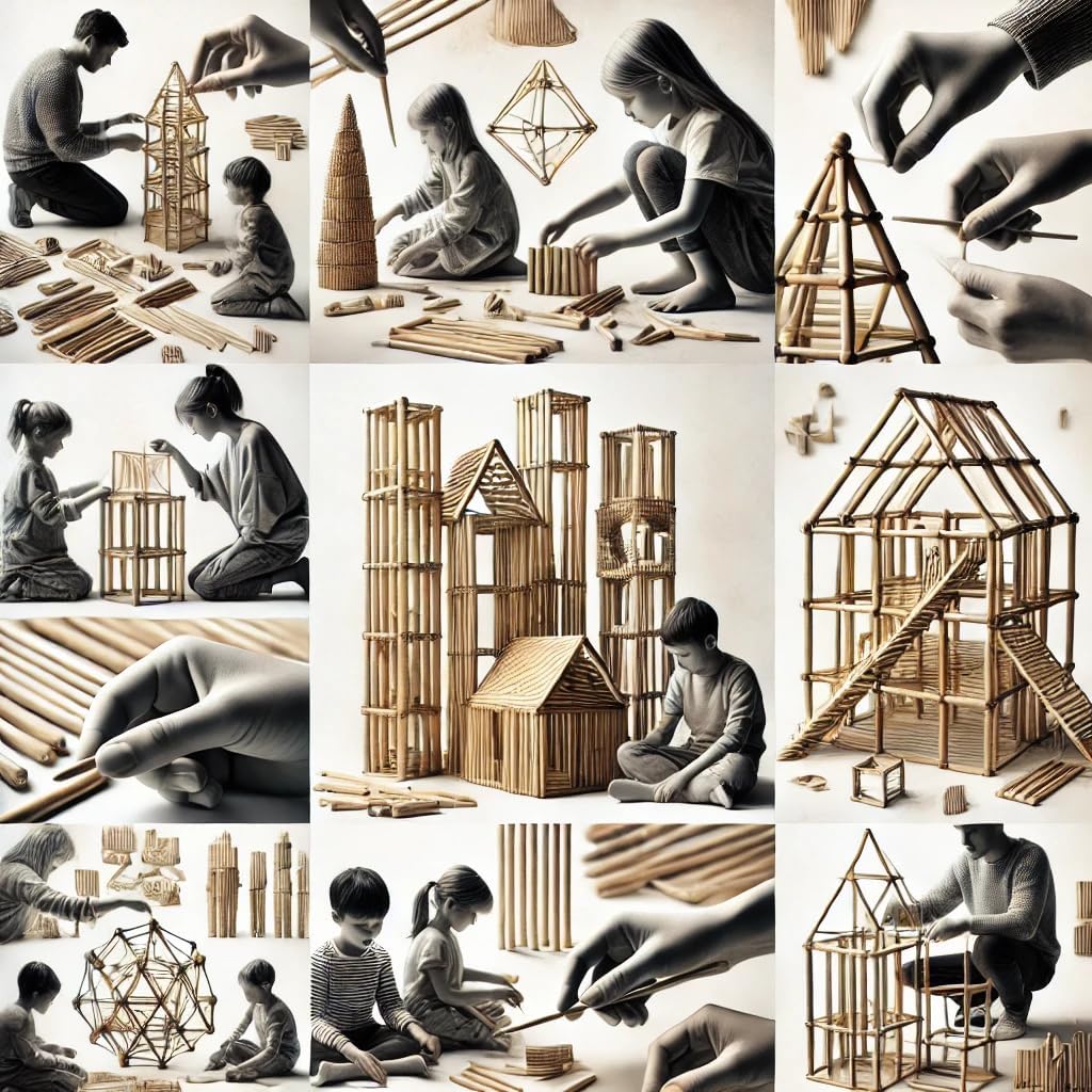 90pcs Natural Bamboo Craft Sticks - 15.74 Inch Long, 3 Shapes, Eco-Friendly and Durable - Ideal for DIY Crafts, Model Making, and Home Projects
