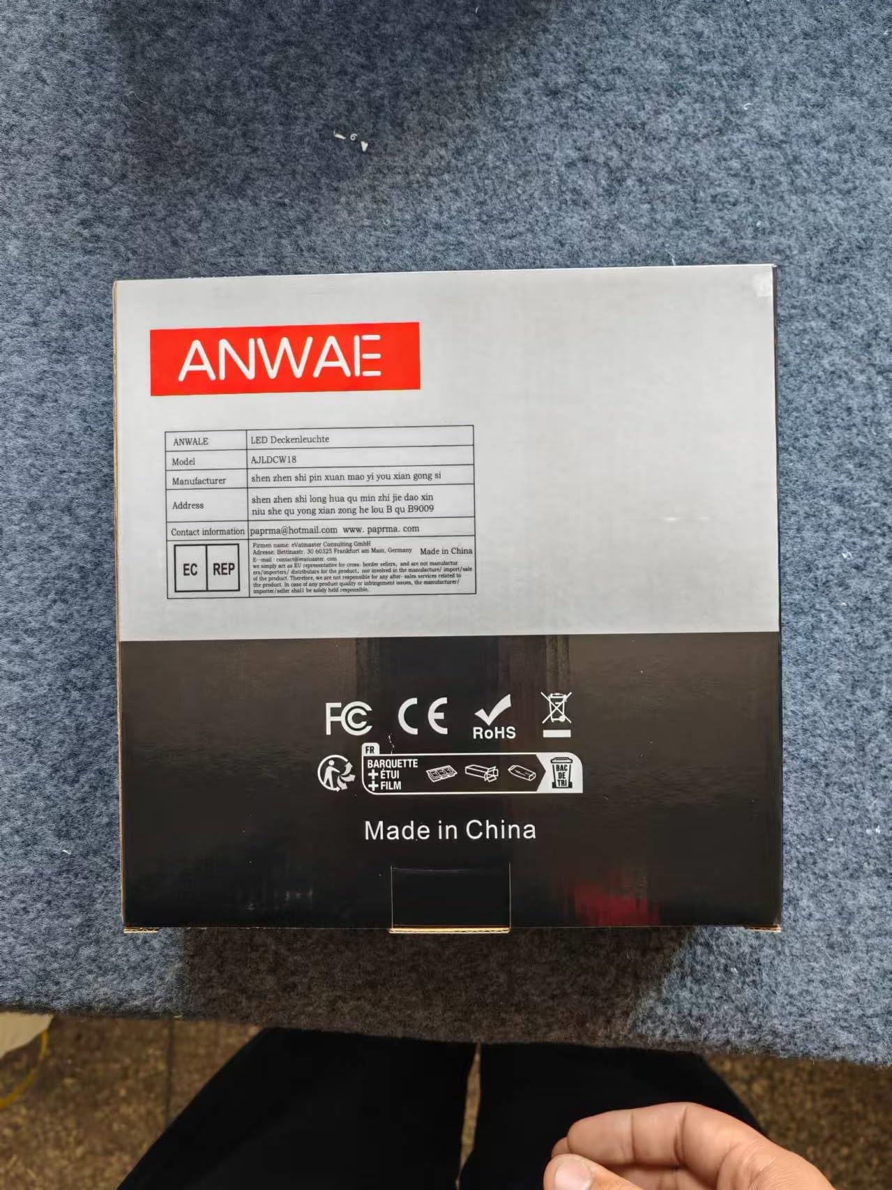 ANWALE 2 Stück Deckenlampe LED, 4000K, 18W, 1800LM Küchenlampe, Flach, IP44 Wasserdicht Badezimmer Lampe, 22x2.3cm Deckenleuchten