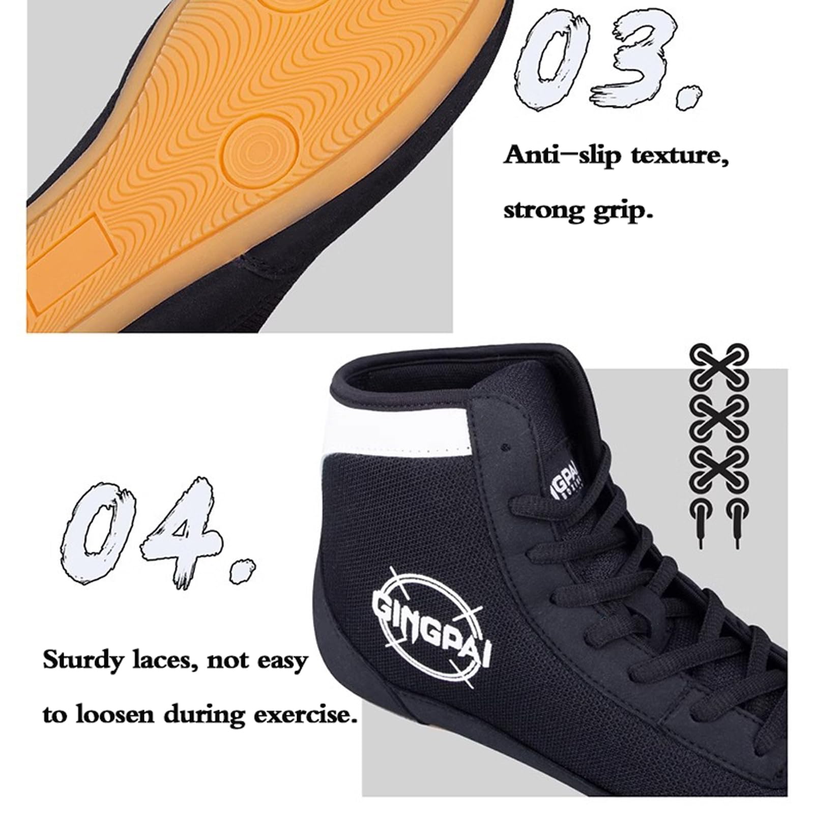 Scarpe da Boxe,Scarpe da Boxe Wrestling per Uomo Donna,Boxe Scarpe da Allenamento,Scarpe da Sollevamento Pesi per Bodybuilding,Antiscivolo,per MMA,Wrestling,Boxe,Powerlifting,Palestra