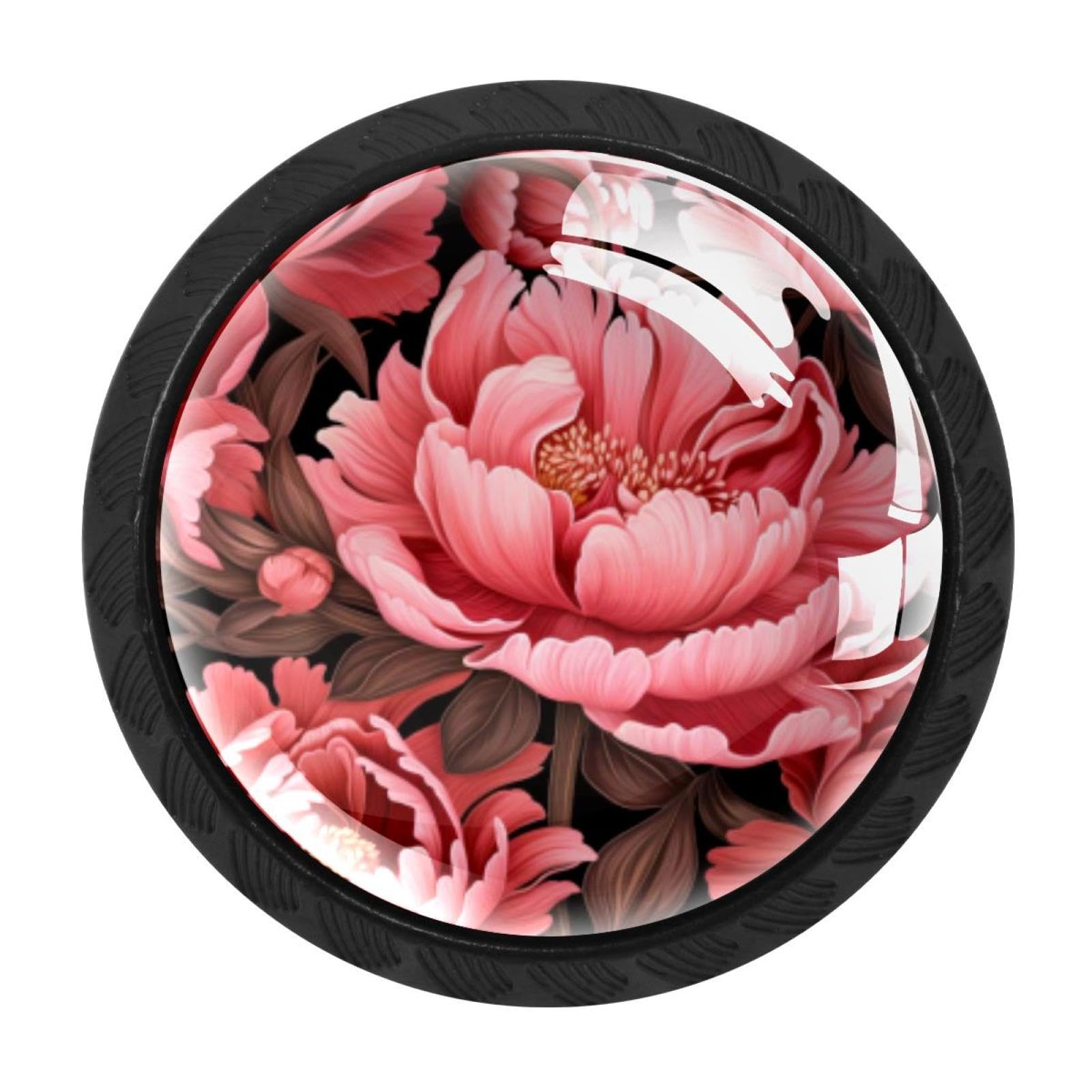 CHENZZZZ 4 Pack Peony Kitchen Cabinet Knobs Drawer Knobs Door Dresser Handles for Personalized Gifts Great for Any Occasion
