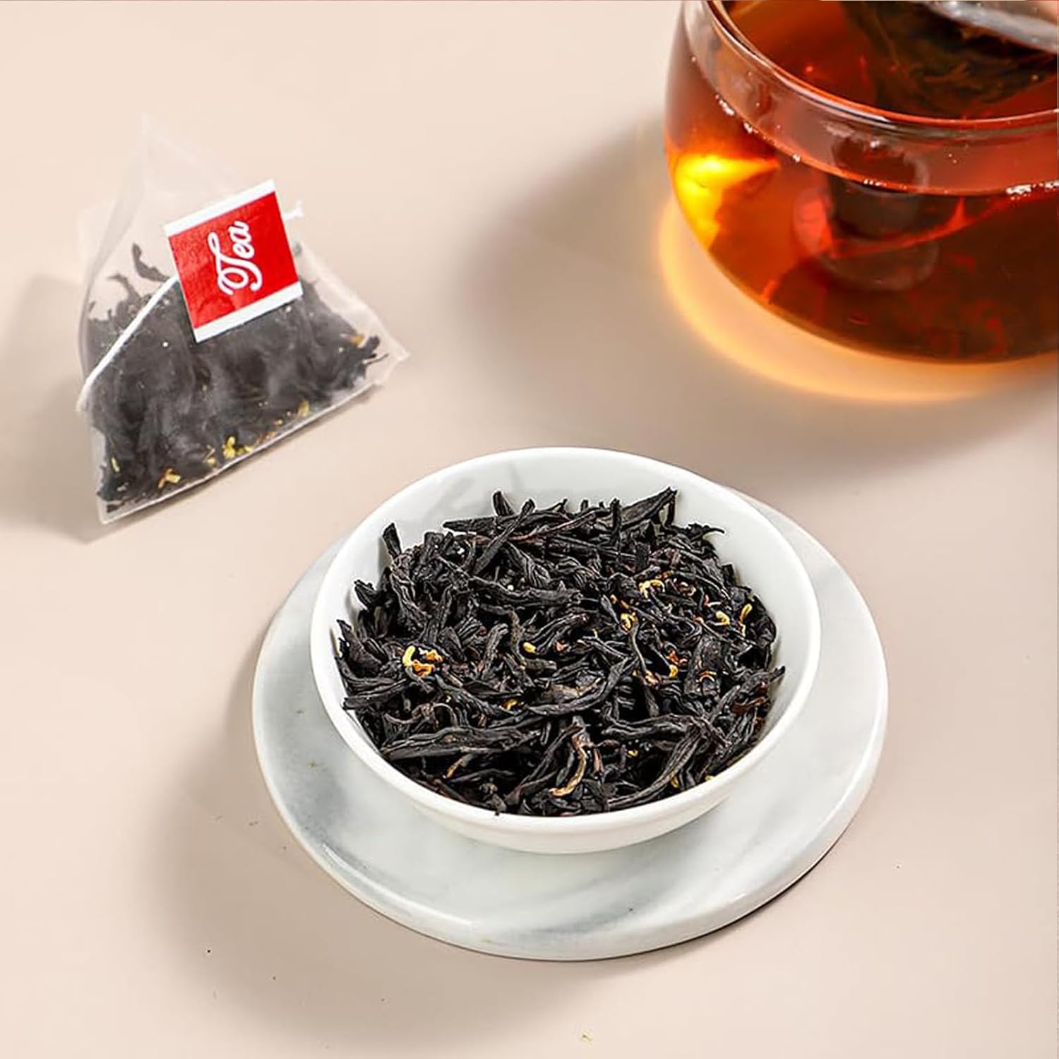 Osmanthus Fragrans Black Tea, Osmanthus Tea, Natural Loose Leaf Black Tea with Osmanthus, Assists Warm Stomach, Lower Blood Lipid Levels Promotes Overall Health(2)