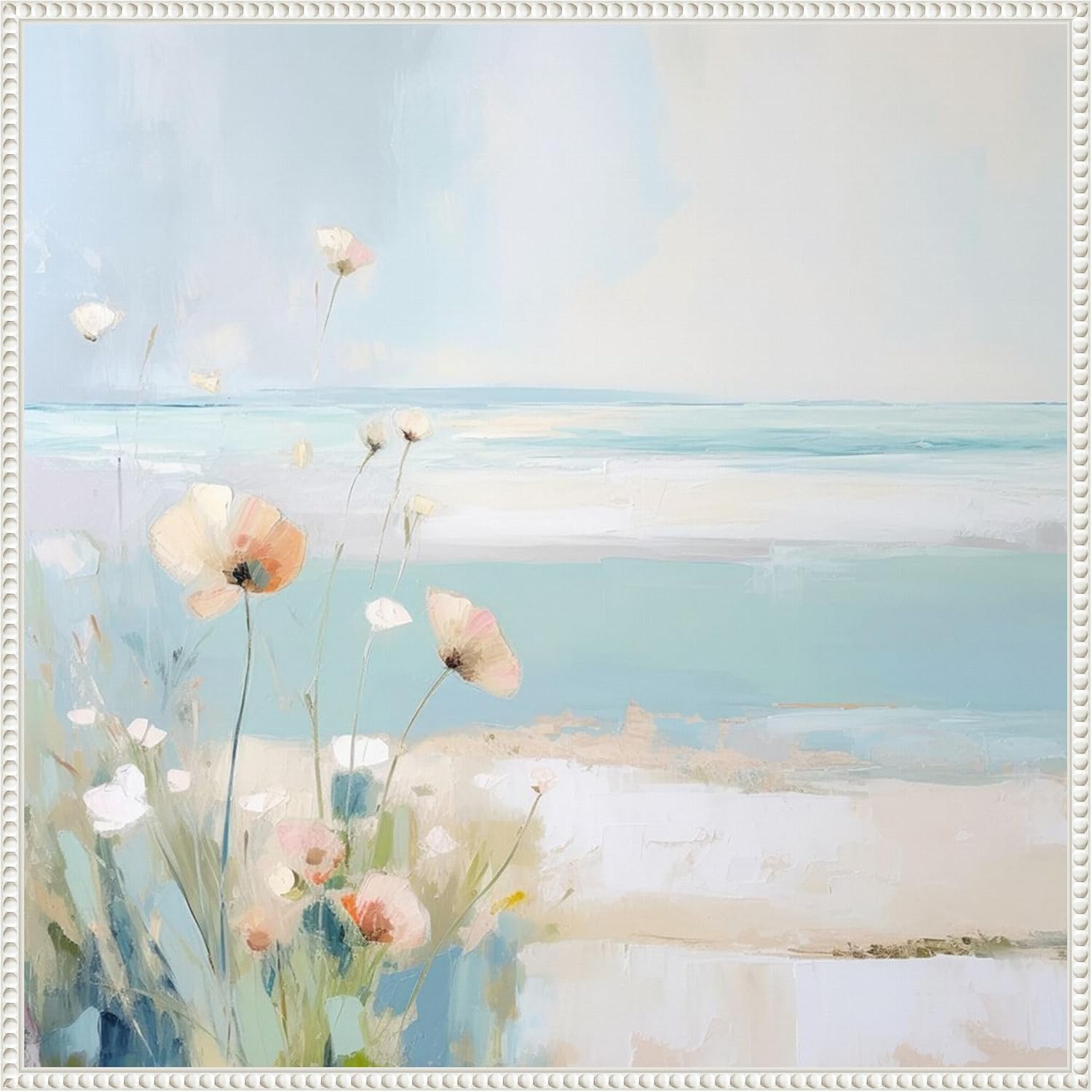 Amanti Art Framed Canvas Wall Art 30x30 Blue Abstracted Waters II by Irena Orlov, Framed Wall Art Canvas, Abstract Artwork, Traditional Decor, Large Poster Painting for Living Room, Bedroom, Bathroom