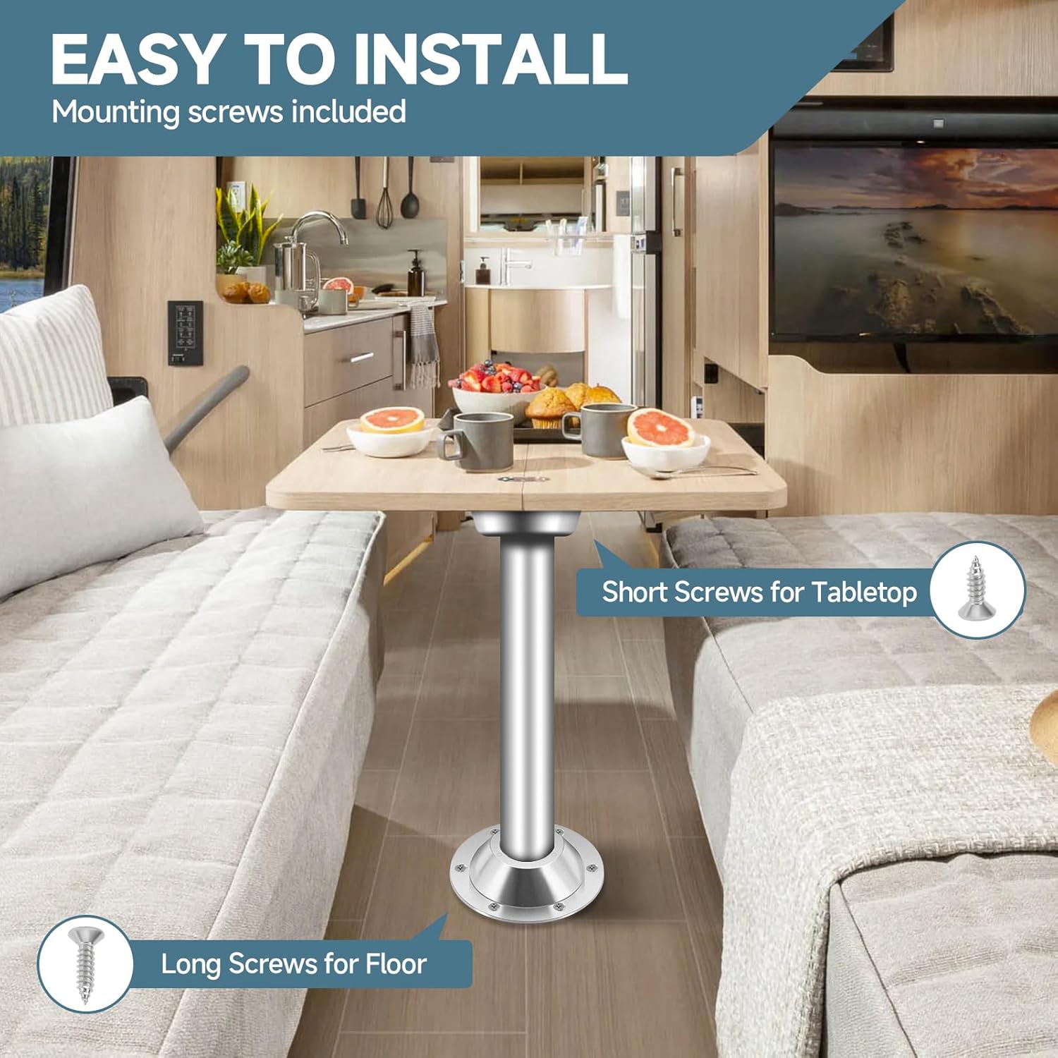 Camper Table Base Mount, Aluminum RV Pedestal Table Philippines | Ubuy