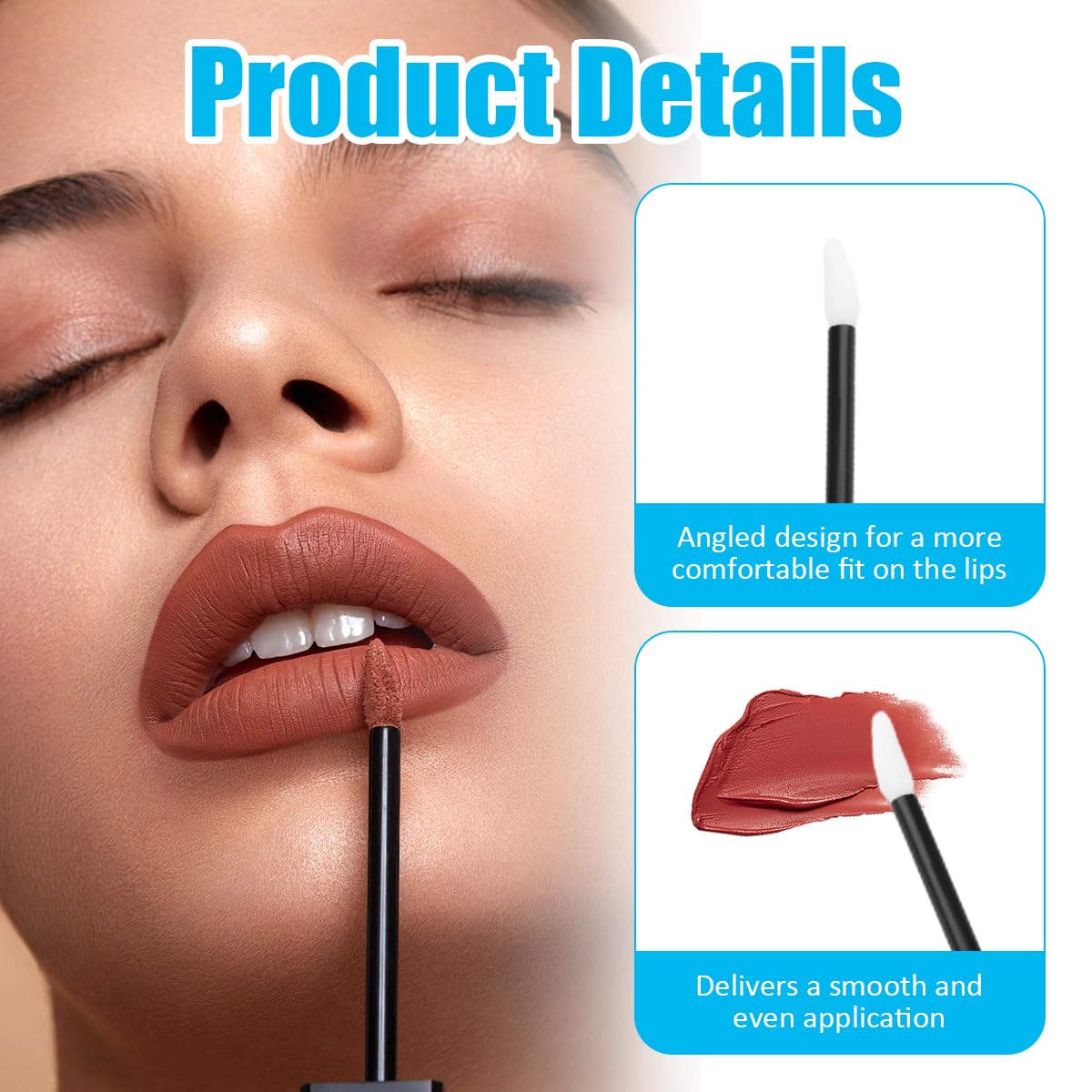 400 Piezas Cepillos Para Maquillaje de Labios, Pincel Labios de Brillo en áNgulo para Una Aplicación Uniforme De Pintalabios, Corrector, Base de Maquillaje, Rímel, Esmalte de Uñas y Tratamiento Local