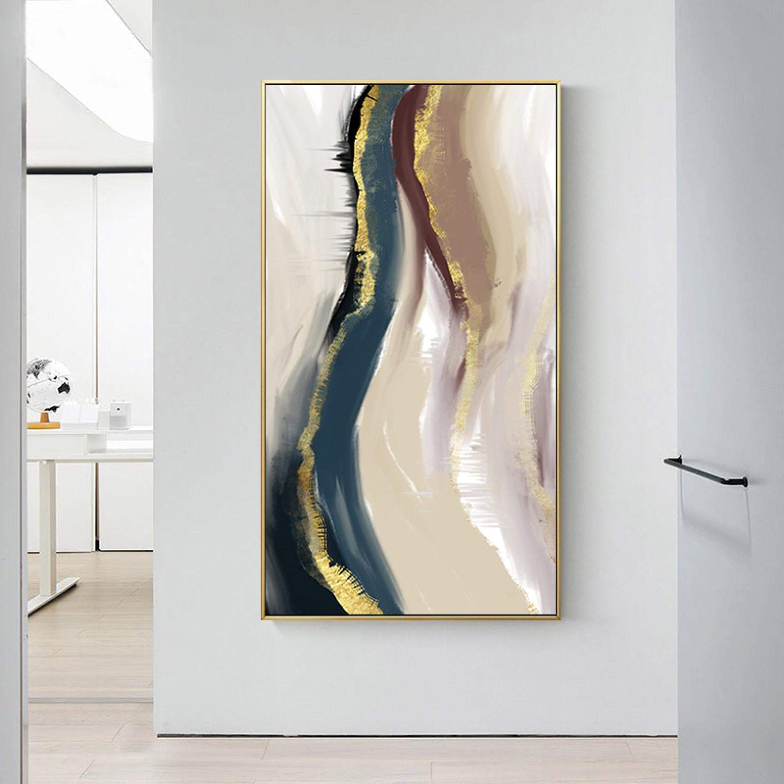 Cuadro de estilo de acuarela abstracta, carteles e impresiones con salpicaduras de tinta, lienzo escandinavo, pintura para sala de estar, decoración del hogar, 60x120cm sin marco