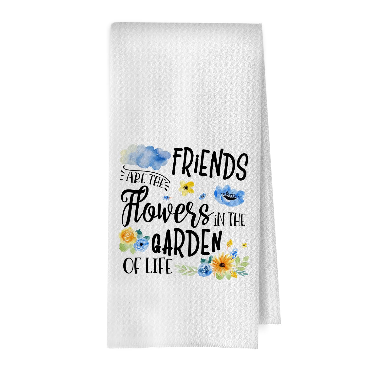 Hostess Gifts Dish Towels - Funny Decorative Waffle Weave Kitchen Towels, Friend Gifts Hand Tea Towel, Friends Gift for Women, 16×24 Inches