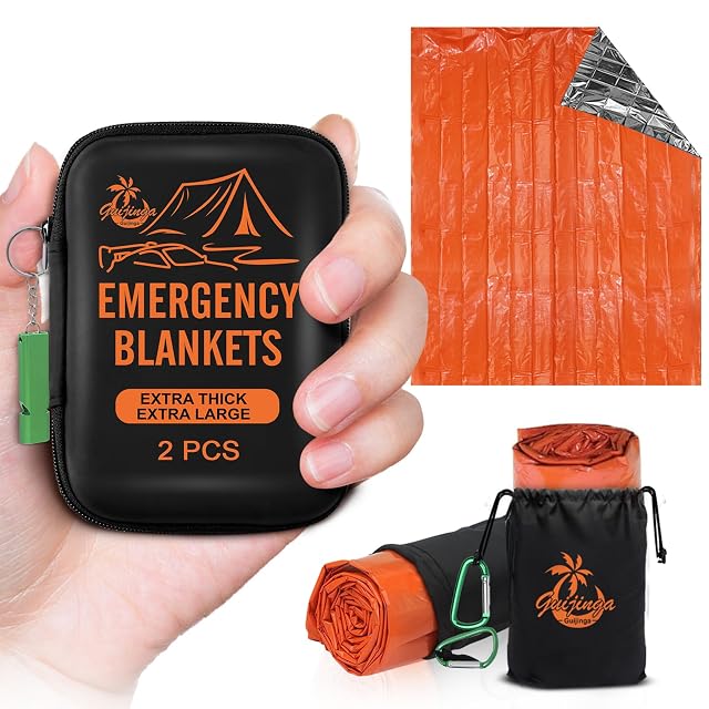Emergency Blankets for Survival 2-Pack 4-Pack Space Blankets Gigantic Extremely Thick Mylar Blankets Suitable for Outdoor Survival Camping