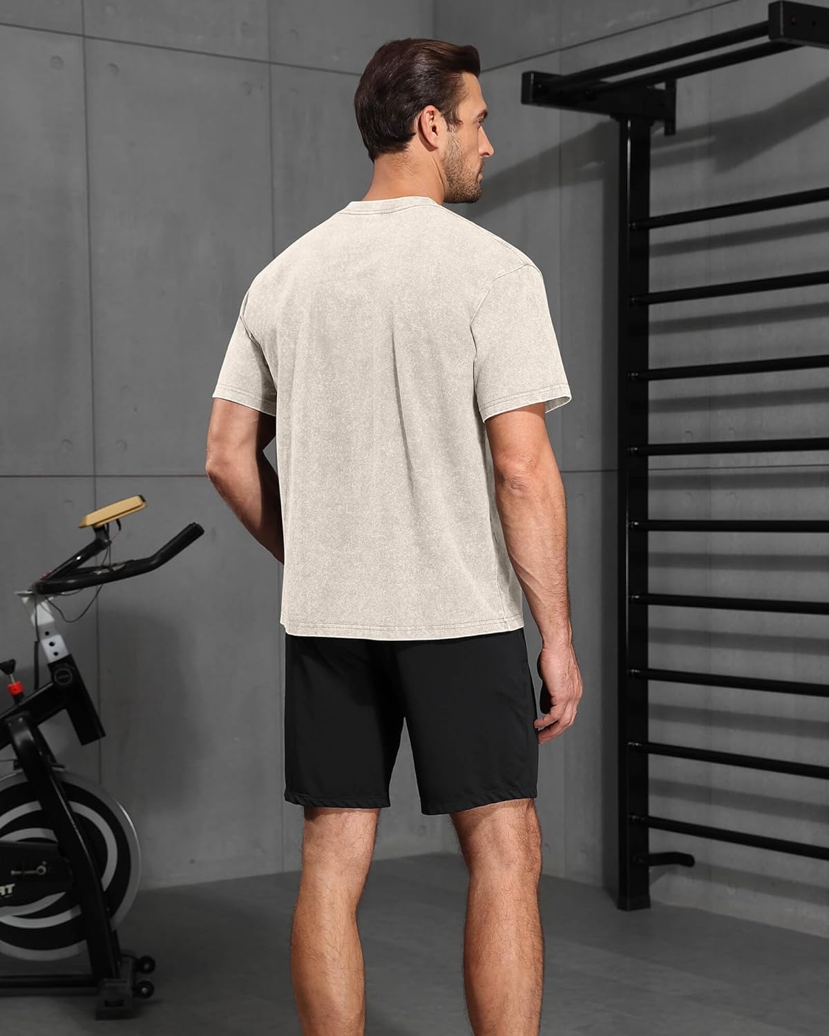 Mens Acid Wash T-Shirt Oversized Unisex Cotton Vintage Tees Short Sleeves Casual Shirt for Men - Image 5