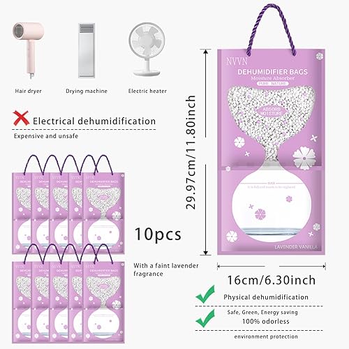 Miniatura 4 de Bolsas colgantes deshumidificadoras, absorbentes de condensación para ventanas, bolsas deshumidificadoras, 10 paquetes de absorción de humedad,