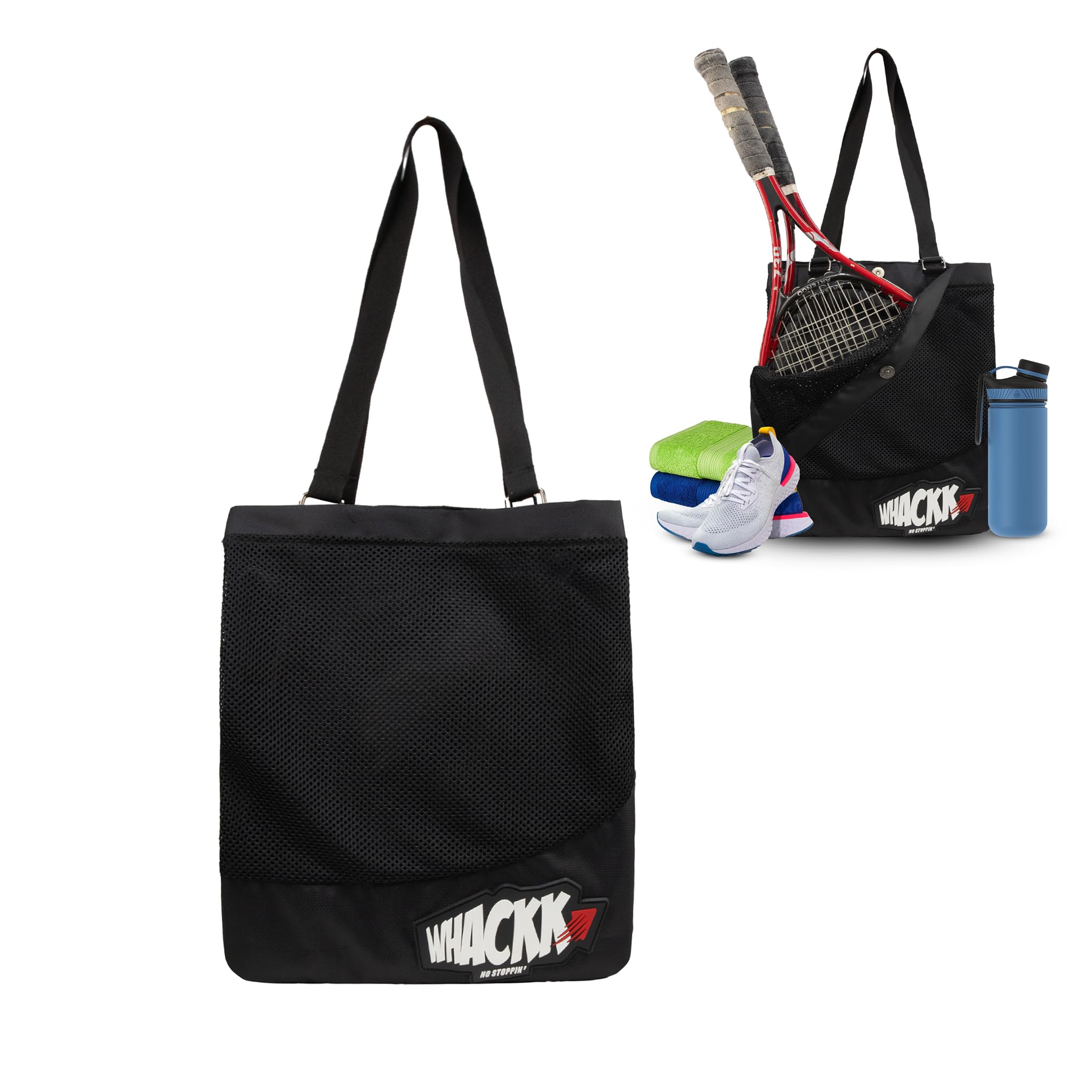 Borg Black 23L Tennis Badminton Squash Shoulder Bag/Sep Shoe Pocket/Bottle Holder/Organiser