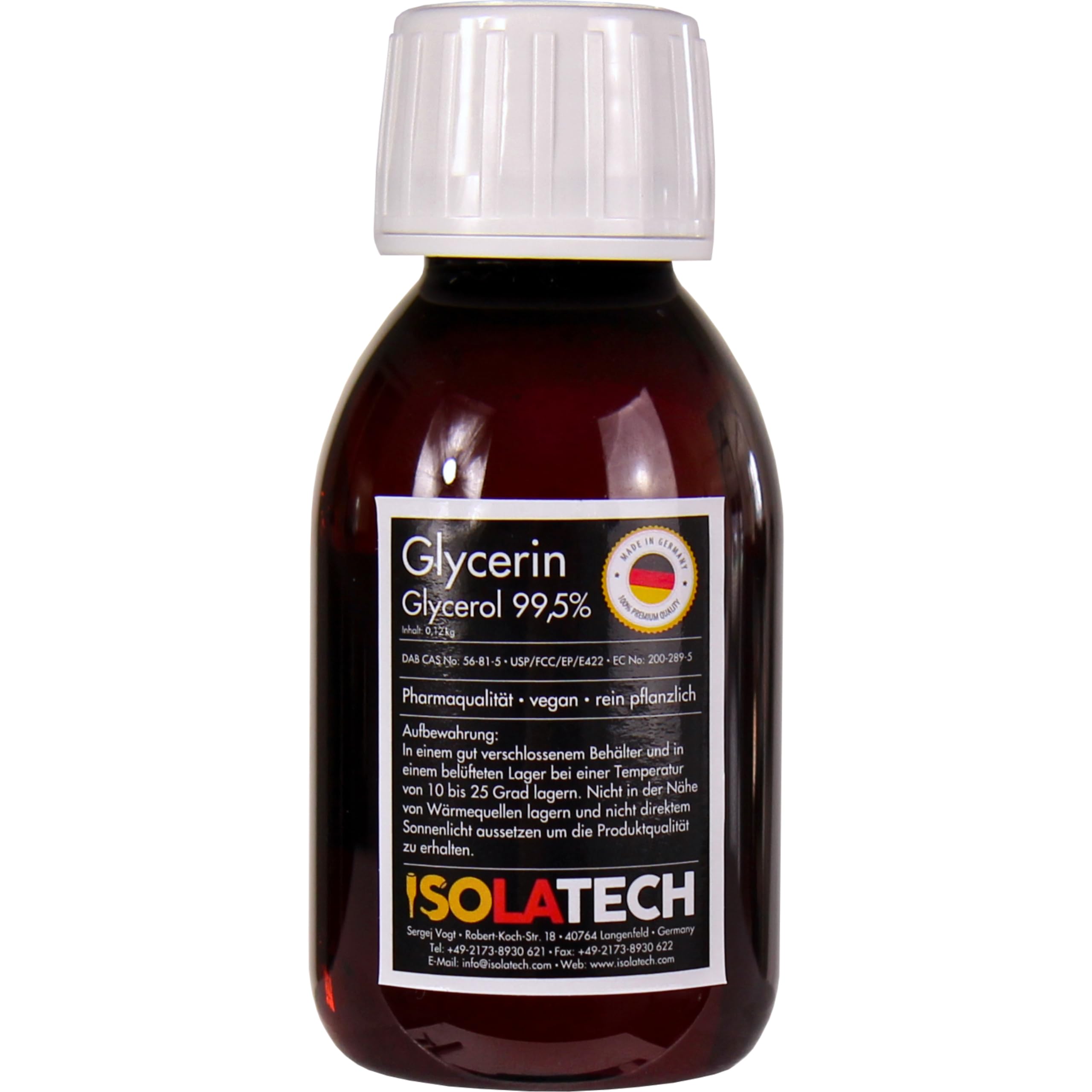 Pflanzliches Glycerin 100 Ml – Reinheit +98%, Natürliches Feuchthaltemittel Für Haut, Haare & DIY-Kosmetik (vegan, GMP-zertifiziert)
